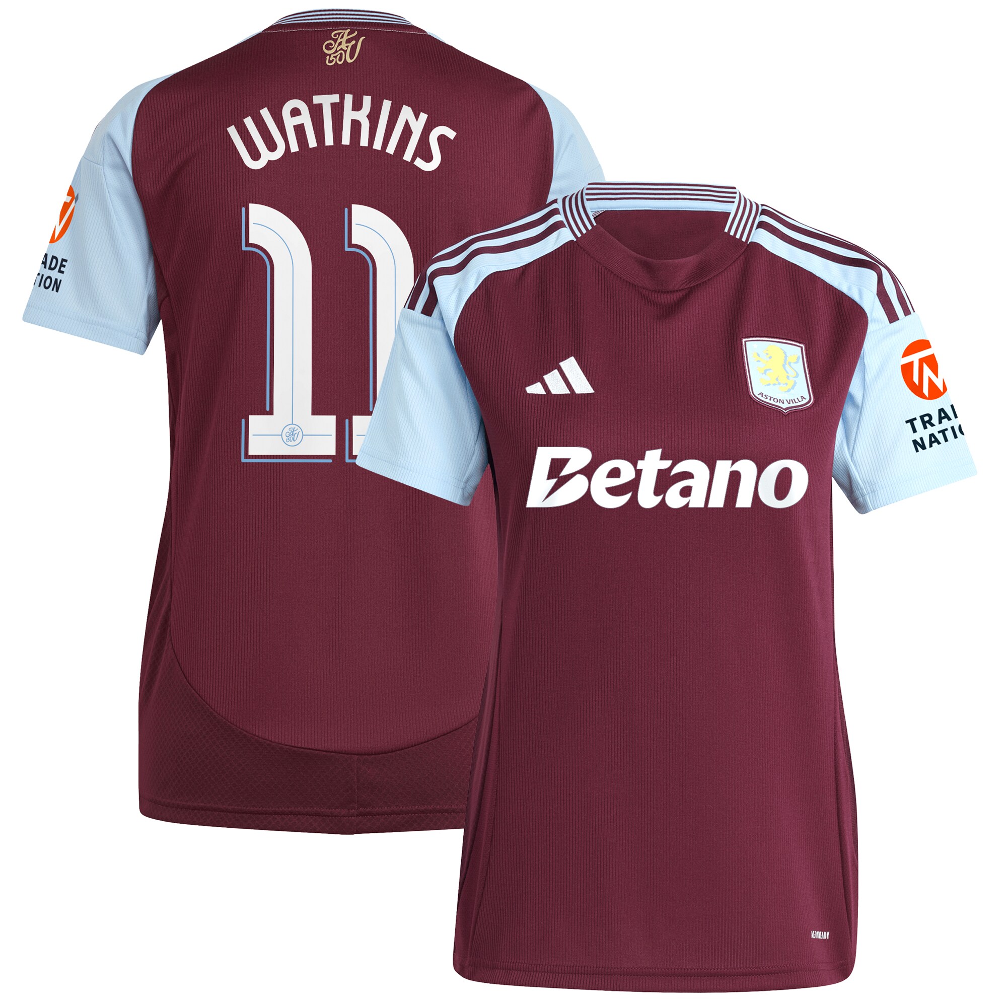 aston villa adidas home shirt 2024-25 – womens with watkins 11 cup printing Collection | Aston Villa Jerseys for True Fans