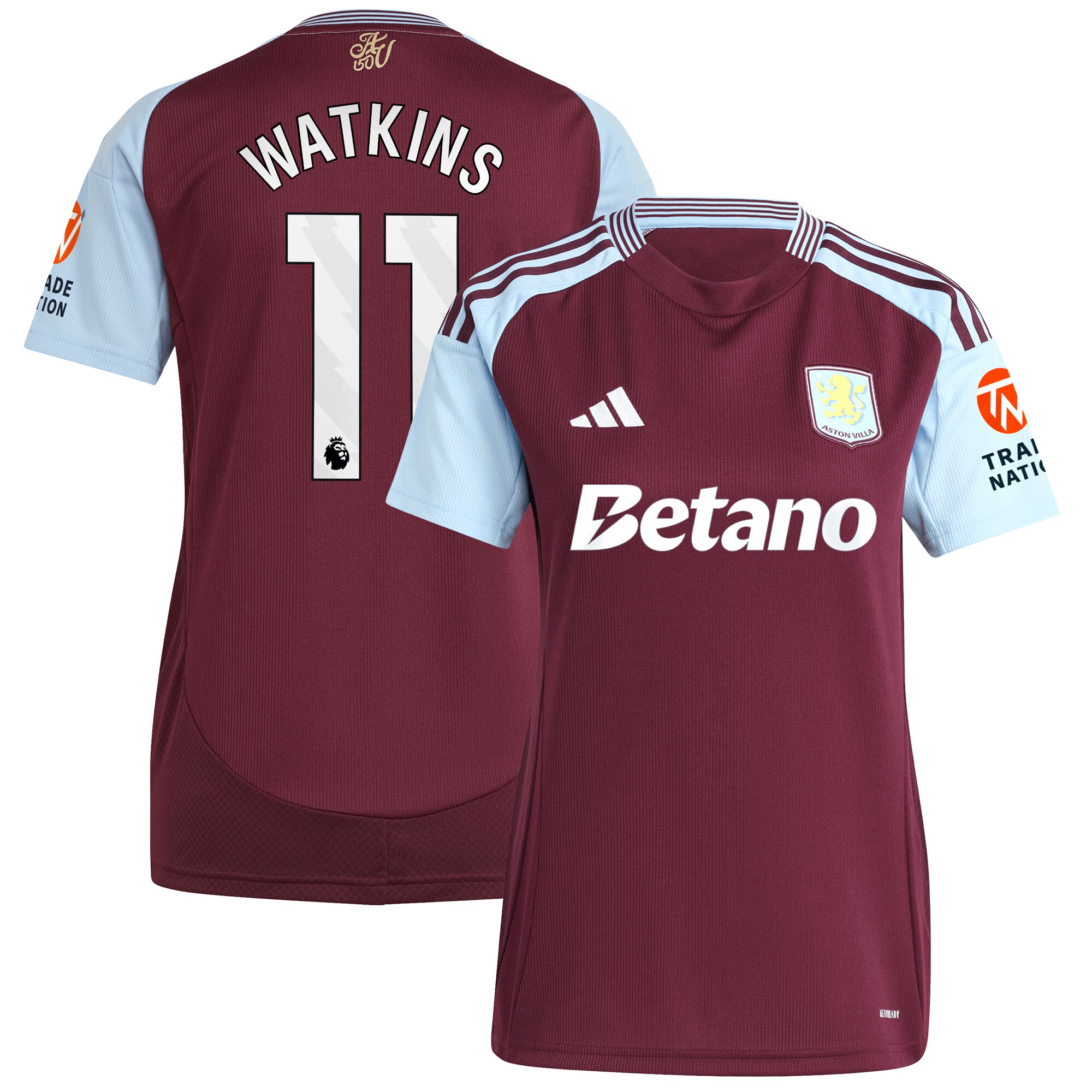 aston villa adidas home shirt 2024-25 – womens with watkins 11 printing Collection | Aston Villa Jerseys for True Fans