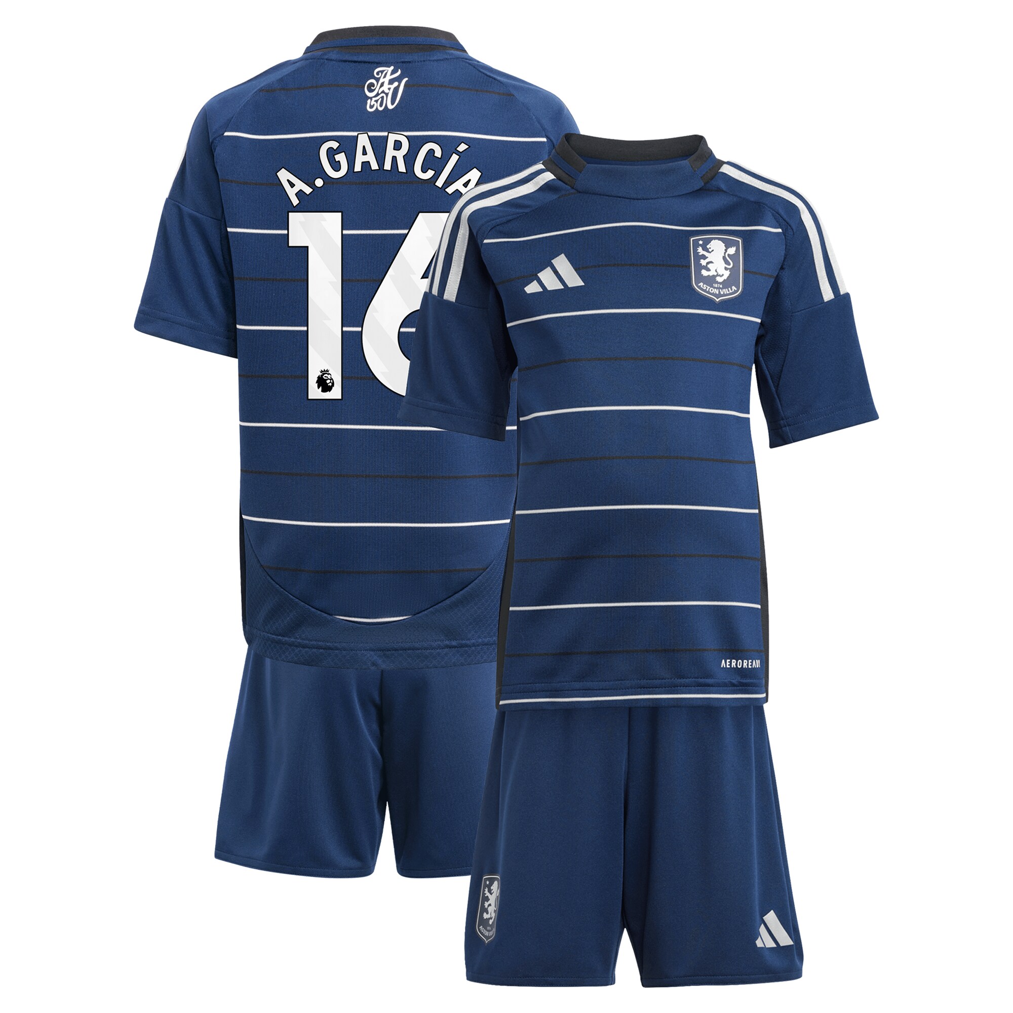 aston villa adidas third minikit 2024-25 with a.garcía 16 printing Collection | Aston Villa Jerseys for True Fans