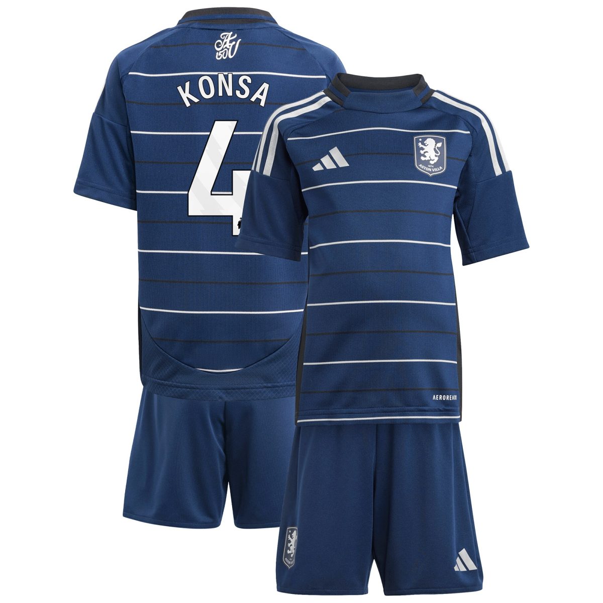 aston villa adidas third minikit 2024-25 with konsa 4 printing Collection | Aston Villa Jerseys for True Fans