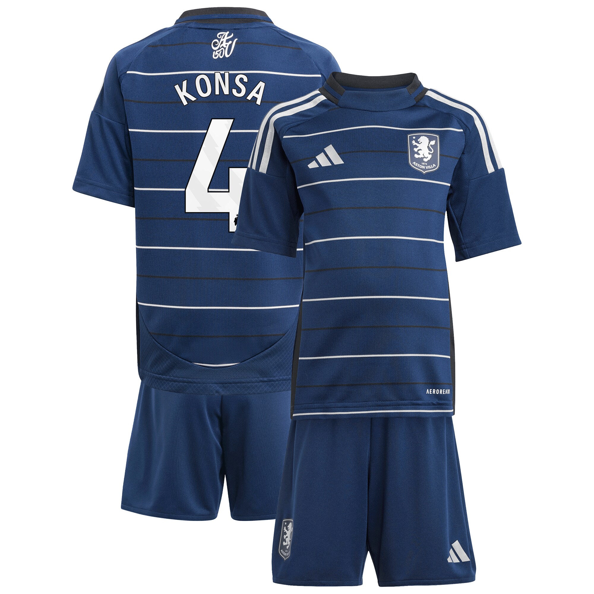 aston villa adidas third minikit 2024-25 with konsa 4 printing Collection | Aston Villa Jerseys for True Fans
