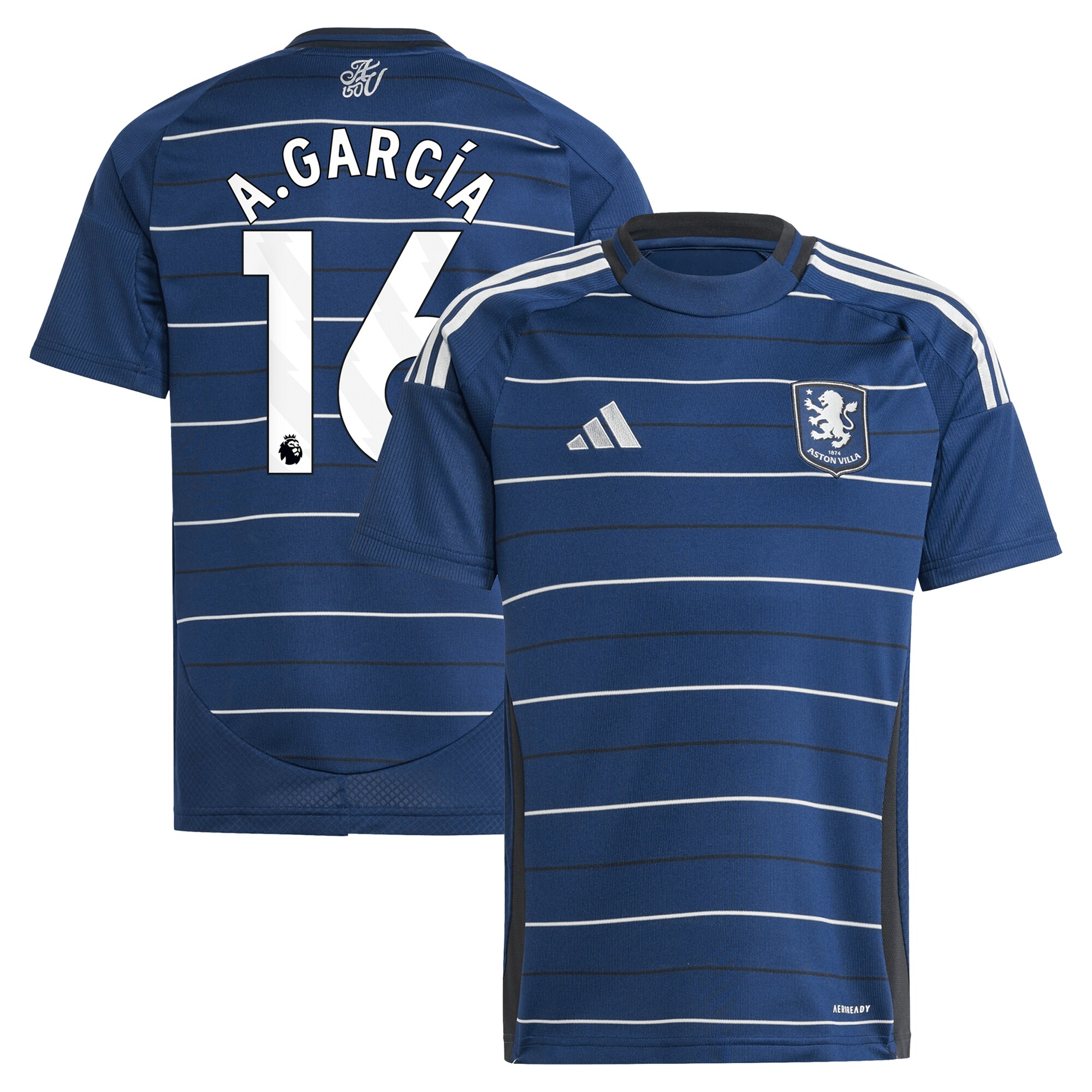 aston villa adidas third shirt 2024-25 – kids with a.garcía 16 printing Collection | Aston Villa Jerseys for True Fans