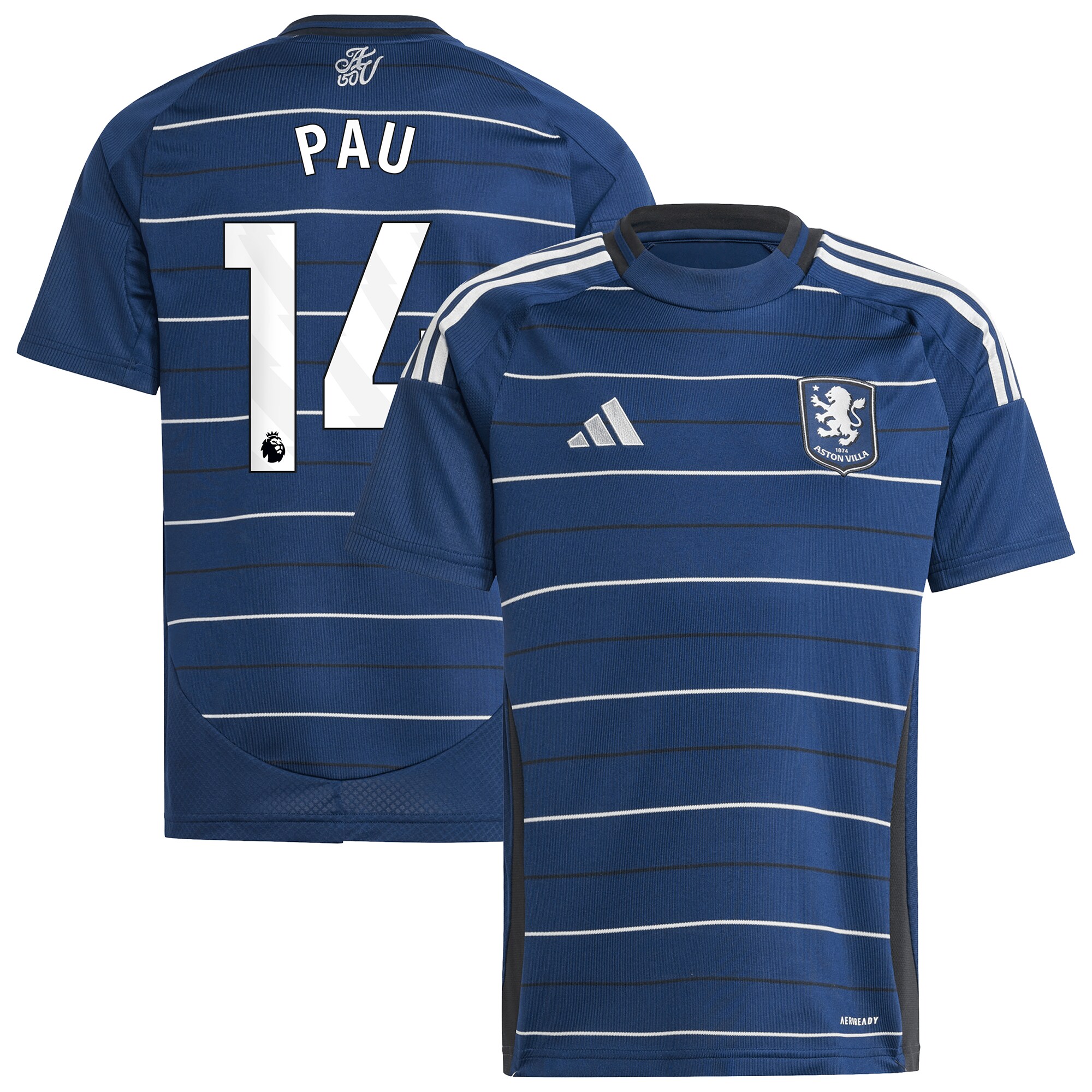 aston villa adidas third shirt 2024-25 – kids with pau 14 printing Collection | Aston Villa Jerseys for True Fans