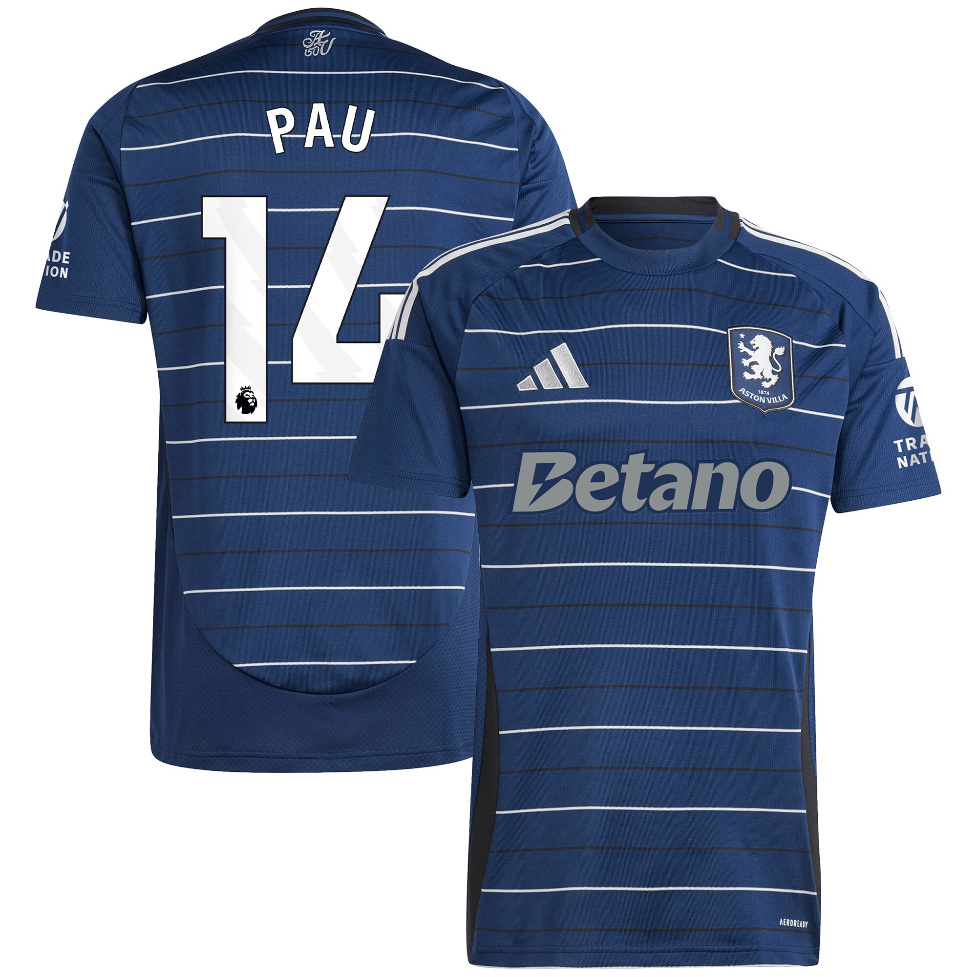 aston villa adidas third shirt 2024-25 with pau 14 printing Collection | Aston Villa Jerseys for True Fans