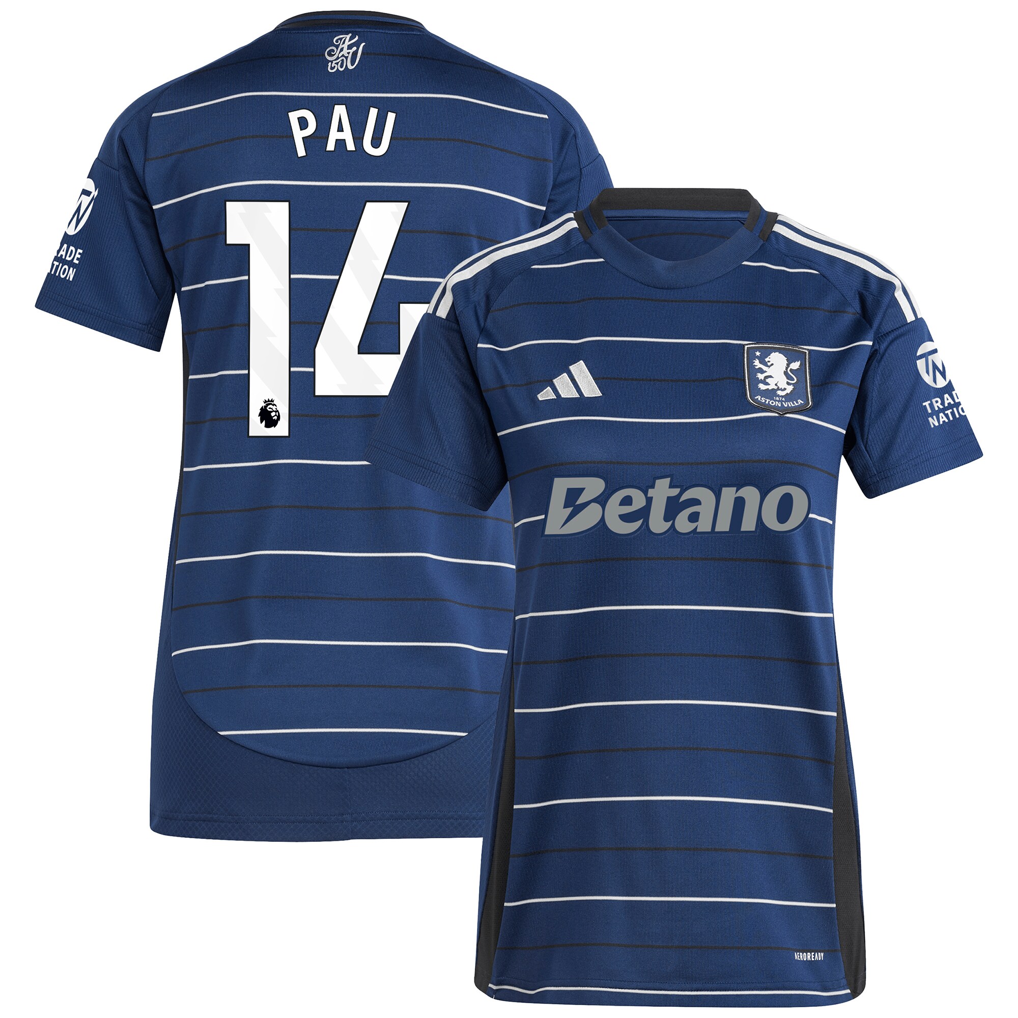 aston villa adidas third shirt 2024-25 – womens with pau 14 printing Collection | Aston Villa Jerseys for True Fans
