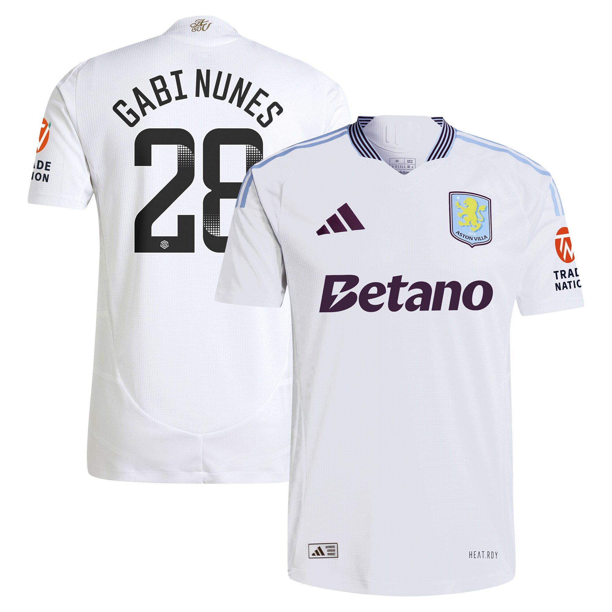 aston villa adidas wsl away authentic shirt 2024-25 with gabi nunes 28 printing Collection | Aston Villa Jerseys for True Fans