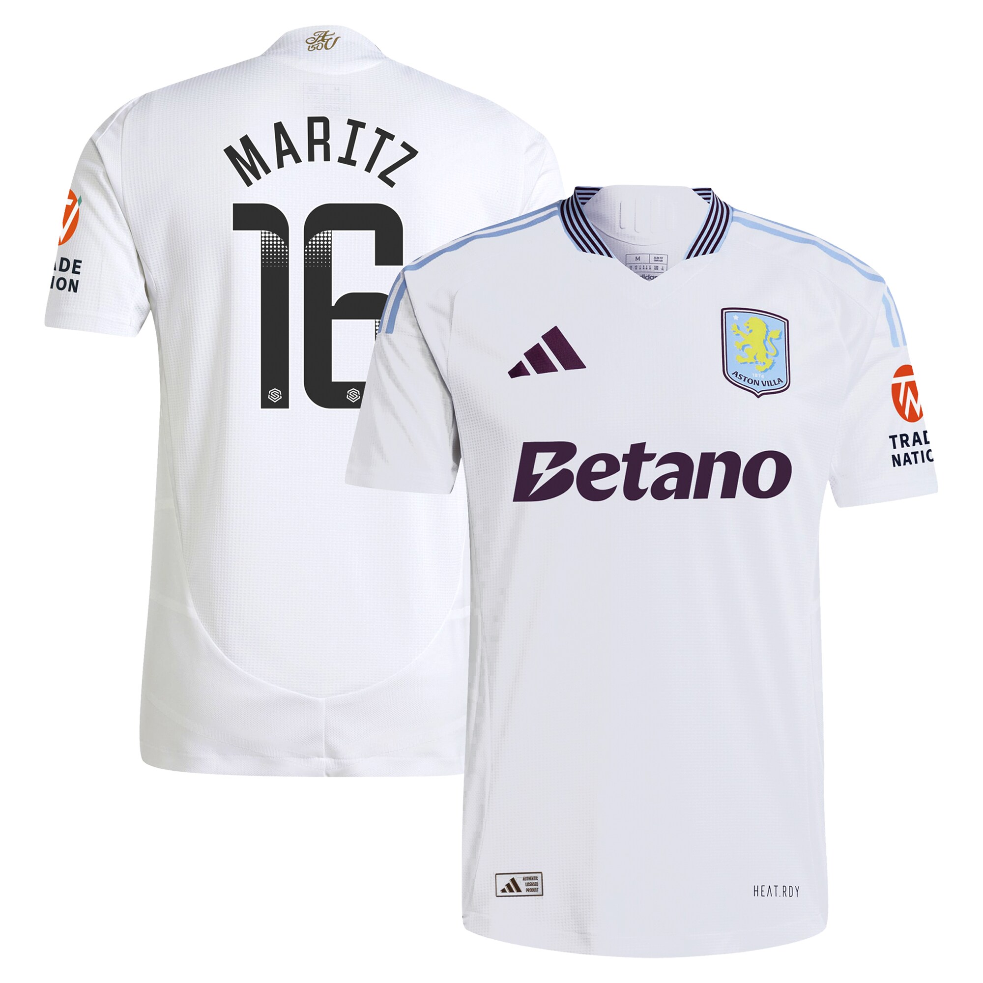 aston villa adidas wsl away authentic shirt 2024-25 with maritz 16 printing Collection | Aston Villa Jerseys for True Fans