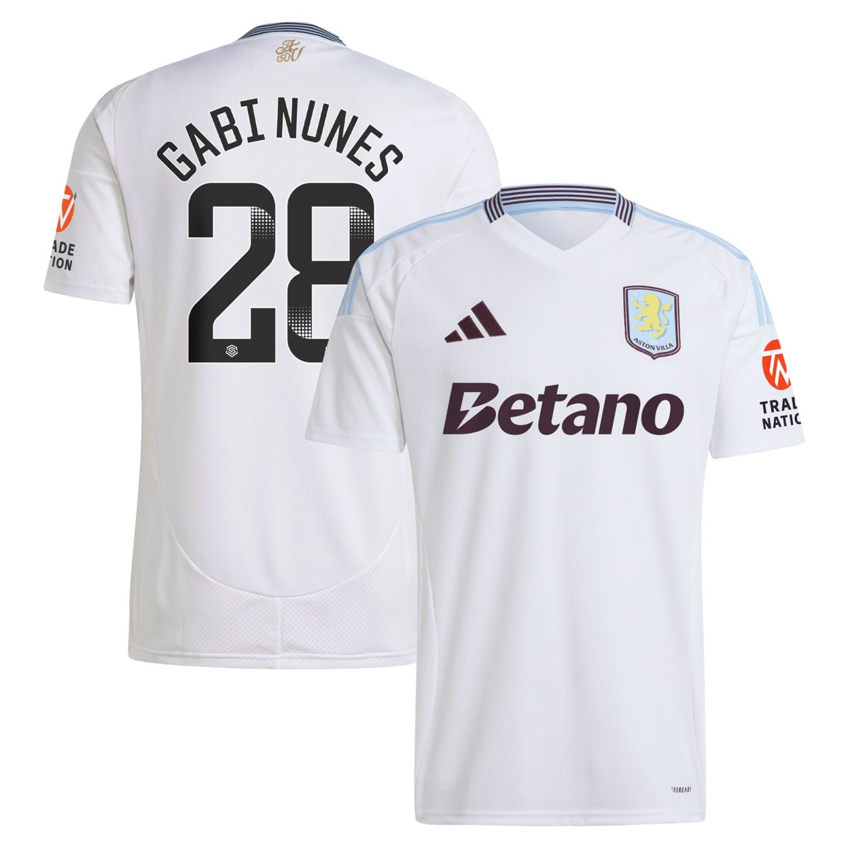 aston villa adidas wsl away shirt 2024-25 with gabi nunes 28 printing Collection | Aston Villa Jerseys for True Fans