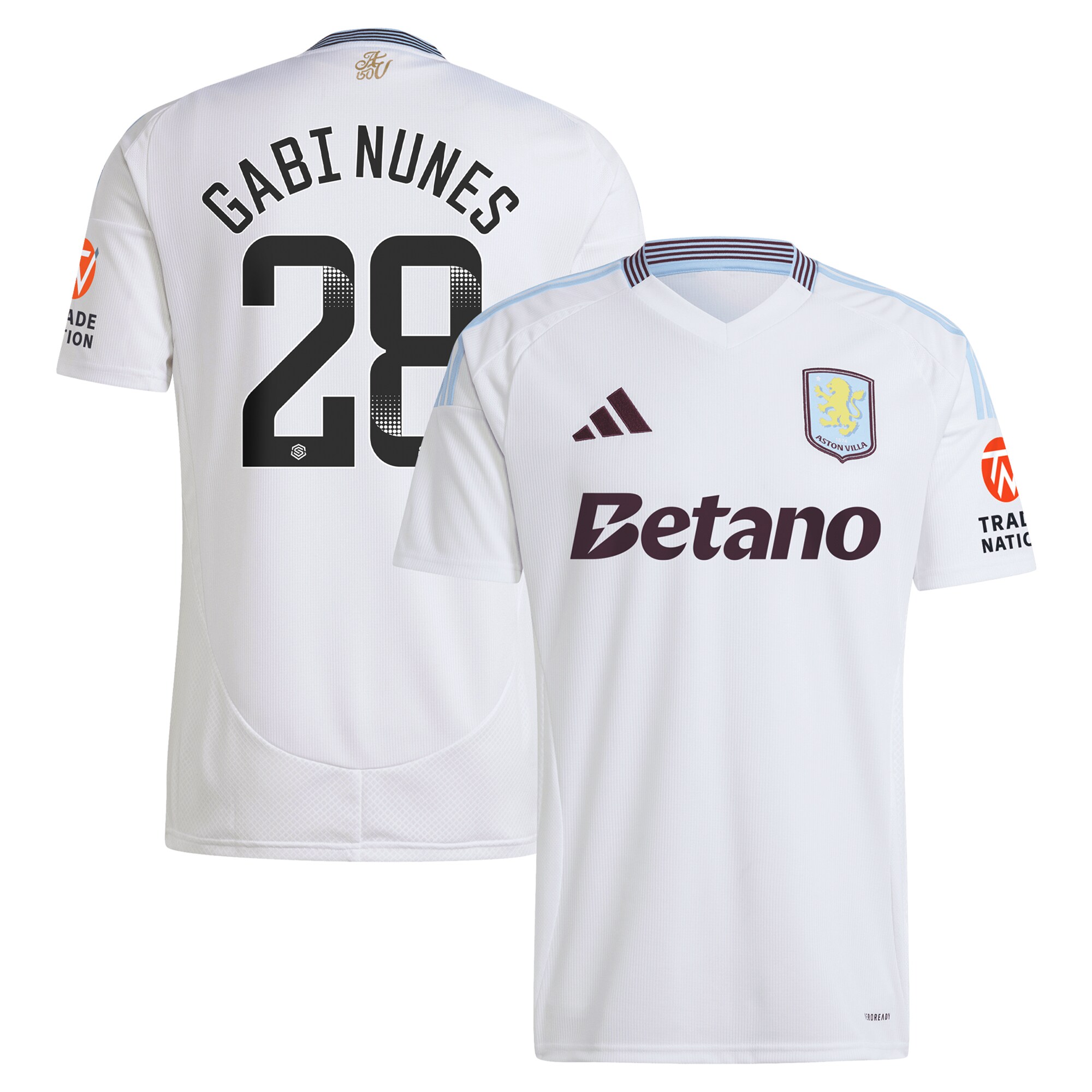 aston villa adidas wsl away shirt 2024-25 with gabi nunes 28 printing Collection | Aston Villa Jerseys for True Fans