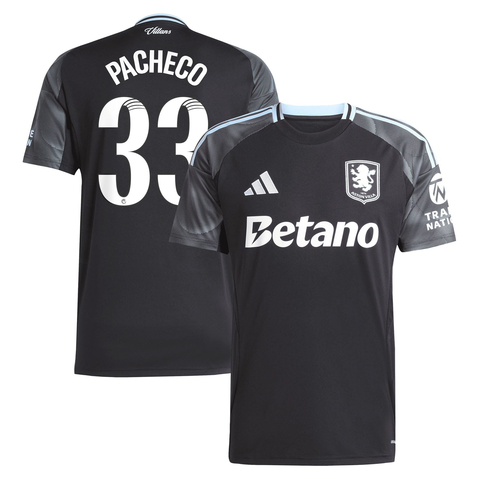 aston villa adidas wsl away shirt 2025-26 with pacheco 33 printing Collection | Aston Villa Jerseys for True Fans