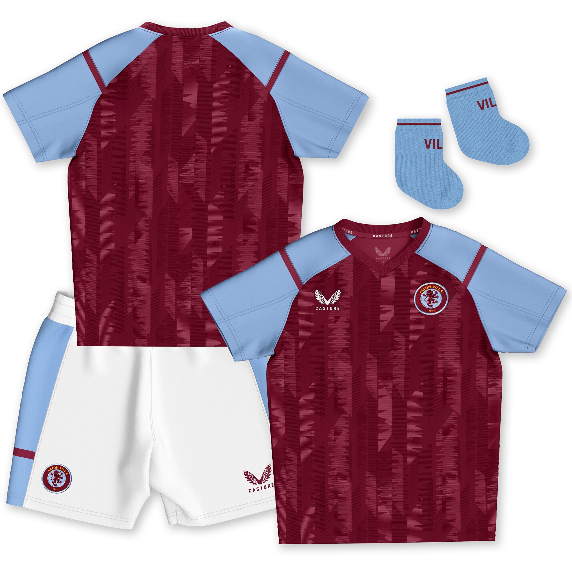 aston villa castore home baby kit 2023-24 with custom printing Collection | Aston Villa Jerseys for True Fans