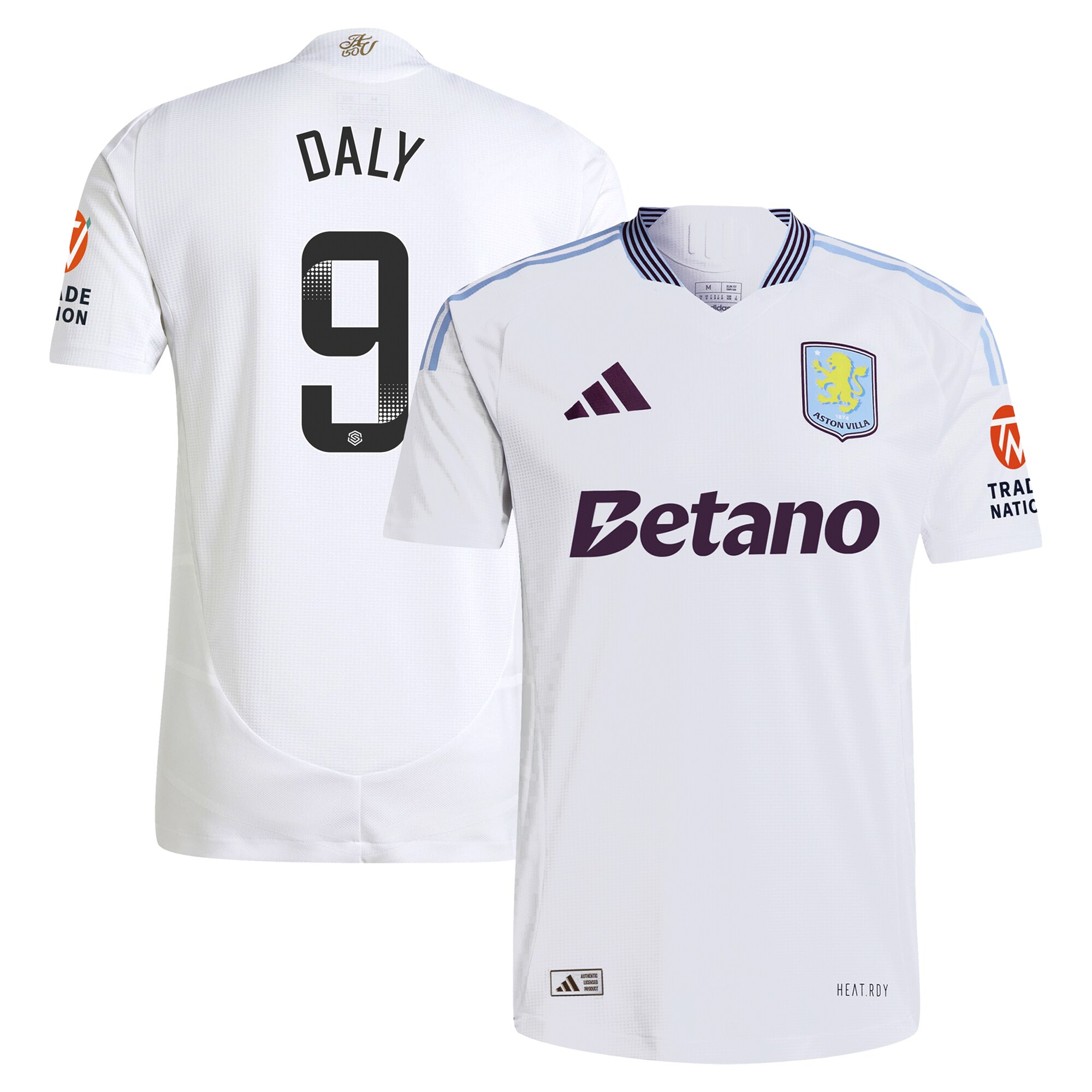 aston villa wsl adidas away authentic shirt 2024-25 with daly 9 printing Collection | Aston Villa Jerseys for True Fans