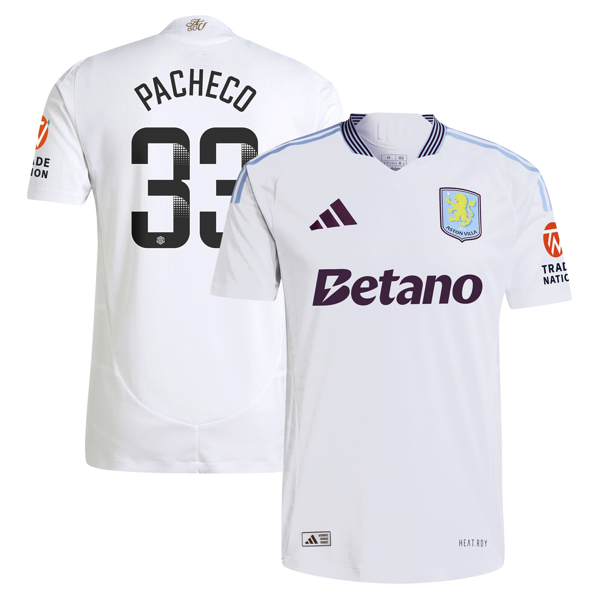 aston villa wsl adidas away authentic shirt 2024-25 with pacheco 33 printing Collection | Aston Villa Jerseys for True Fans