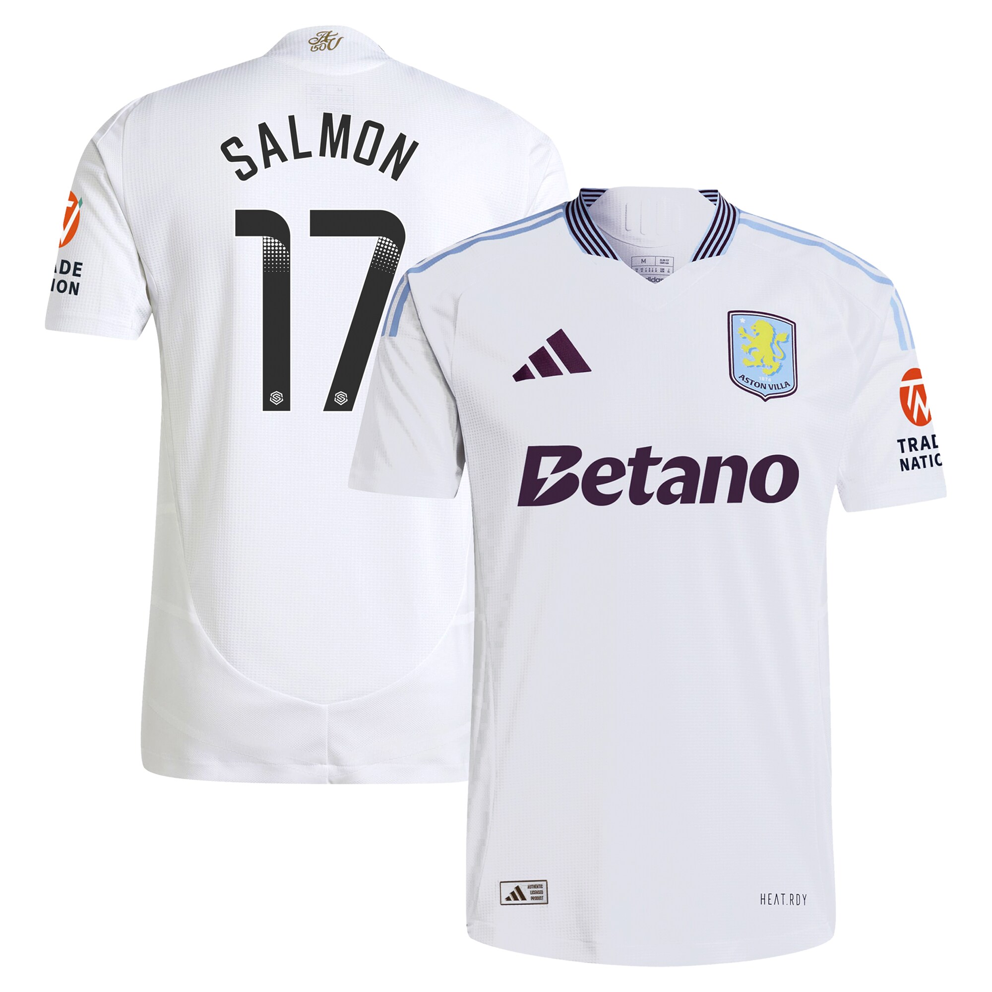 aston villa wsl adidas away authentic shirt 2024-25 with salmon 17 printing Collection | Aston Villa Jerseys for True Fans