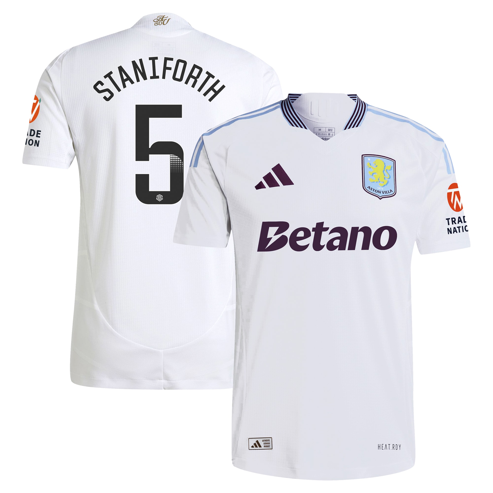 aston villa wsl adidas away authentic shirt 2024-25 with staniforth 5 printing Collection | Aston Villa Jerseys for True Fans
