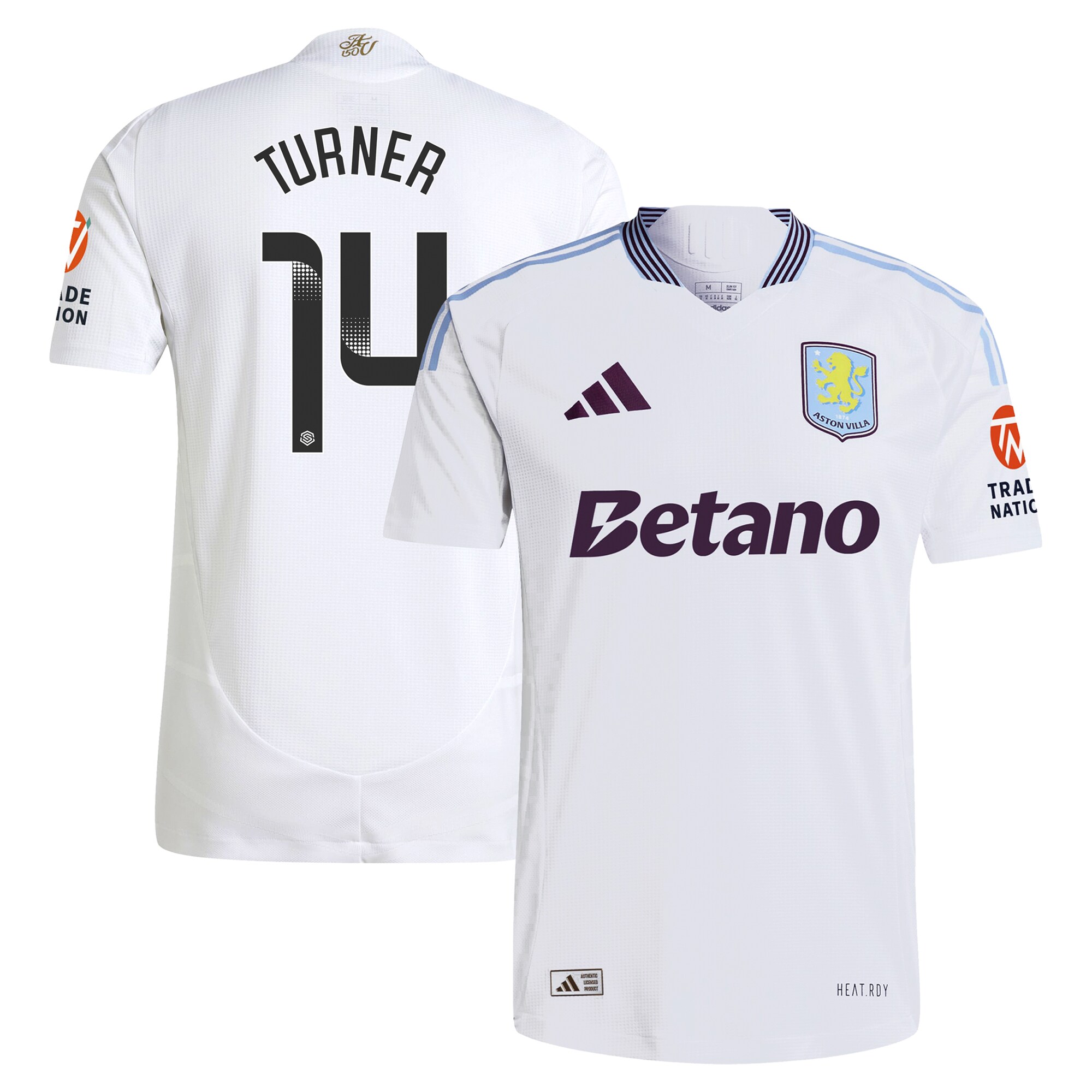 aston villa wsl adidas away authentic shirt 2024-25 with turner 14 printing Collection | Aston Villa Jerseys for True Fans