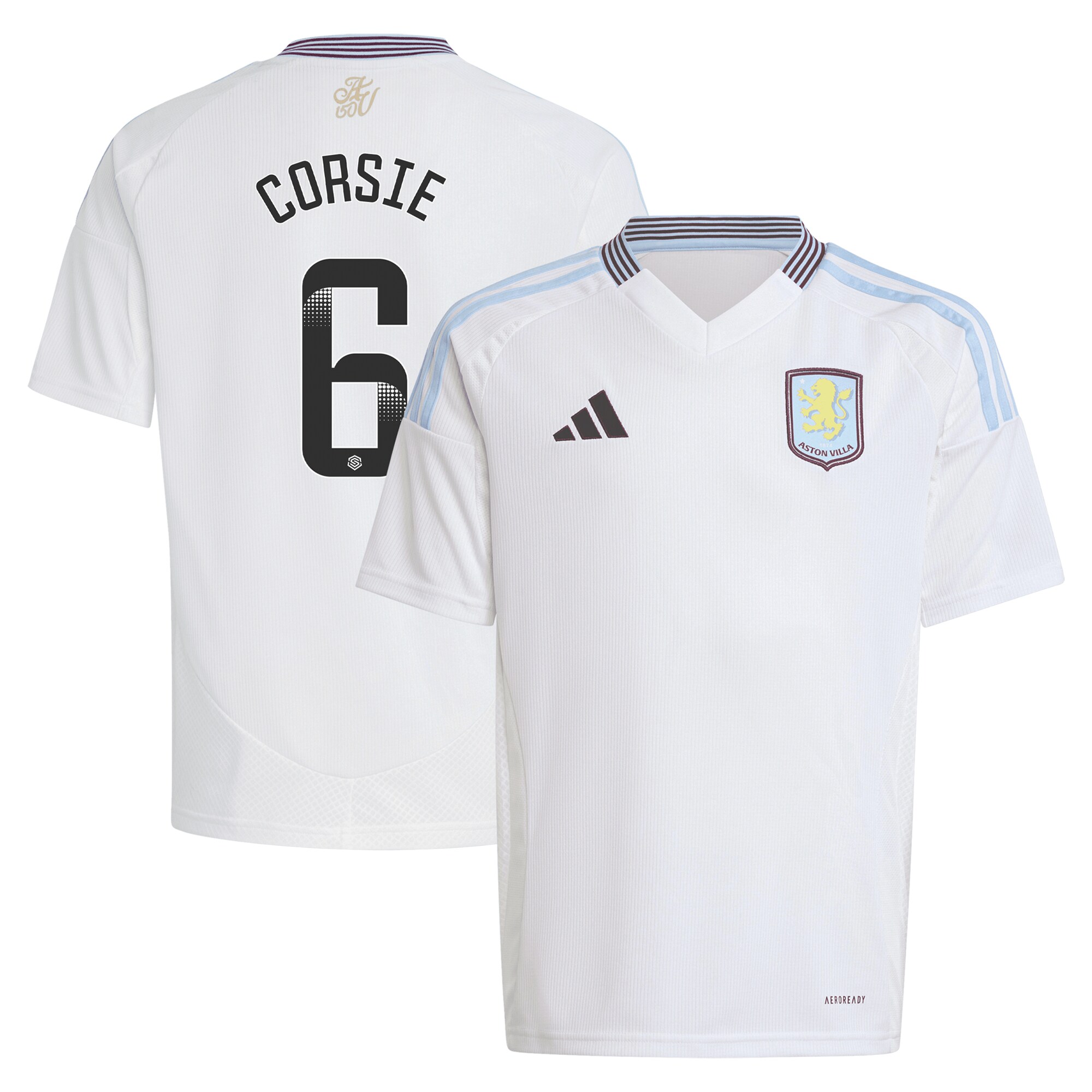 aston villa wsl adidas away shirt 2024-25 – kids with corsie 6 printing Collection | Aston Villa Jerseys for True Fans