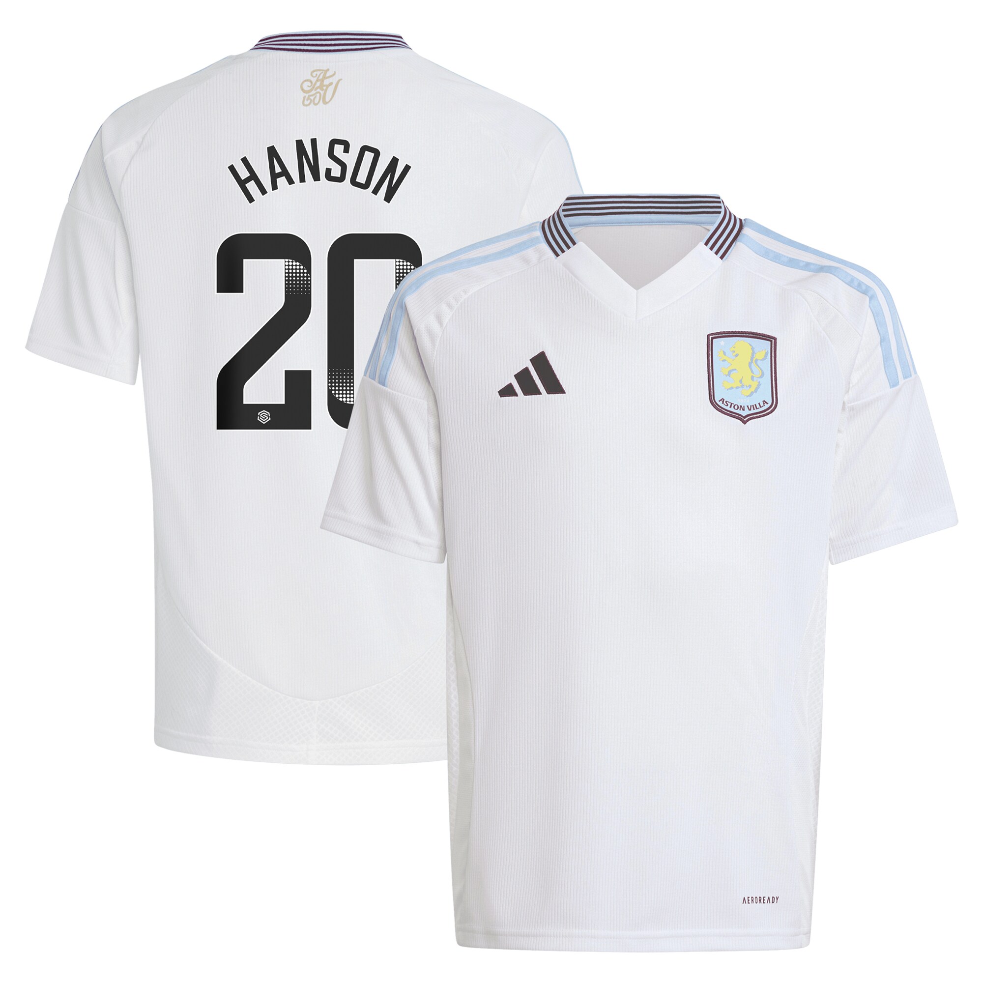 aston villa wsl adidas away shirt 2024-25 – kids with hanson 20 printing Collection | Aston Villa Jerseys for True Fans