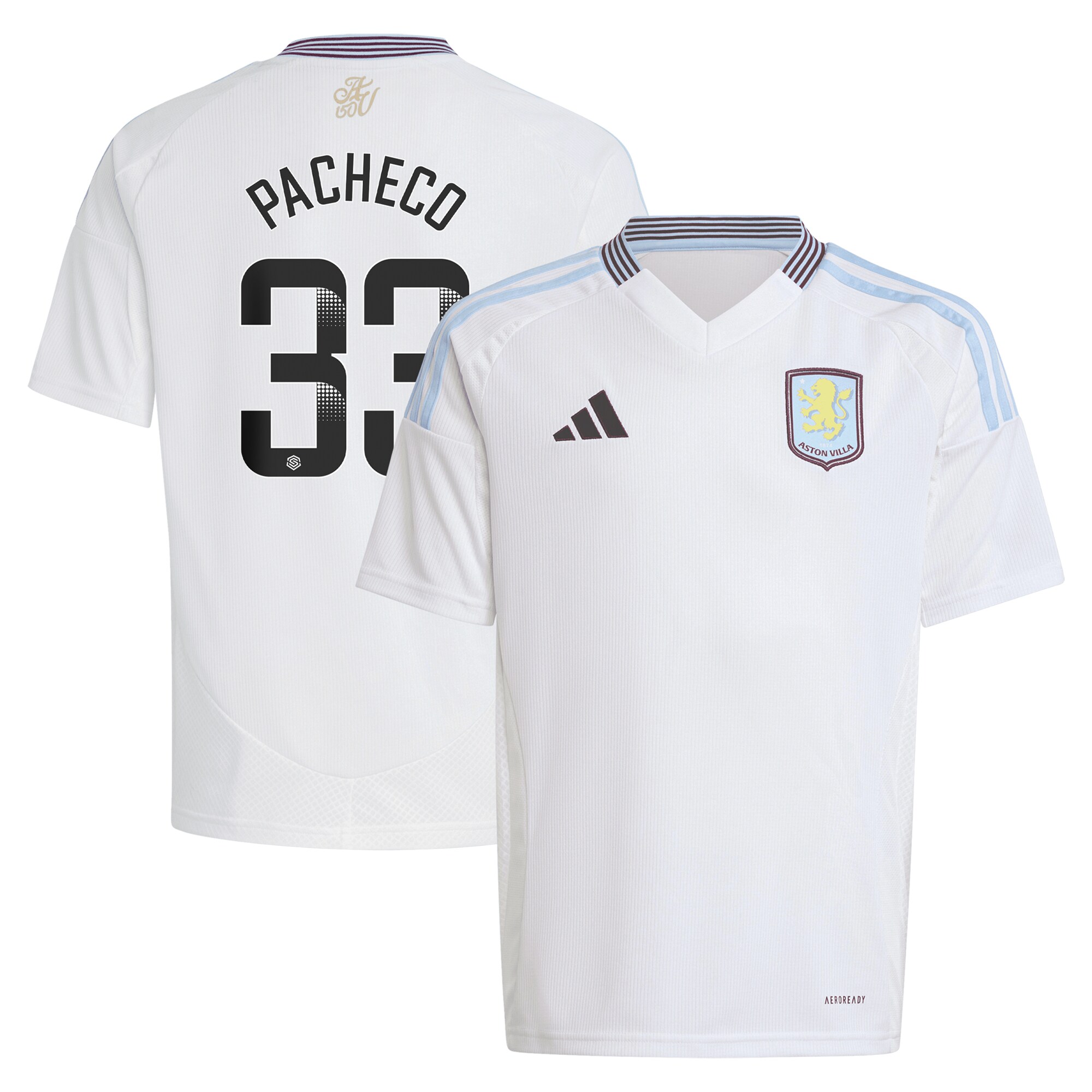 aston villa wsl adidas away shirt 2024-25 – kids with pacheco 33 printing Collection | Aston Villa Jerseys for True Fans