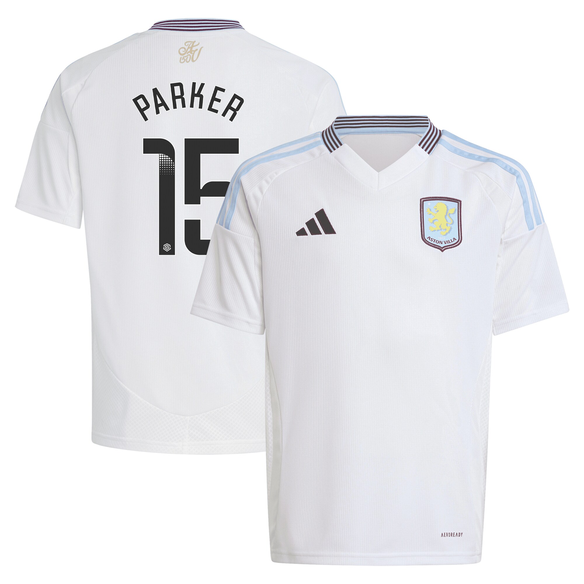 aston villa wsl adidas away shirt 2024-25 – kids with parker 15 printing Collection | Aston Villa Jerseys for True Fans