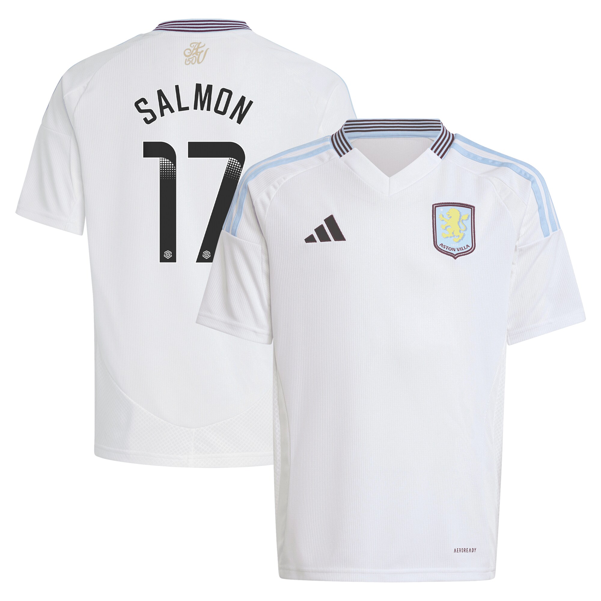 aston villa wsl adidas away shirt 2024-25 – kids with salmon 17 printing Collection | Aston Villa Jerseys for True Fans