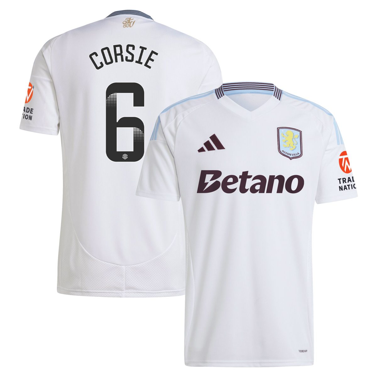 aston villa wsl adidas away shirt 2024-25 with corsie 6 printing Collection | Aston Villa Jerseys for True Fans