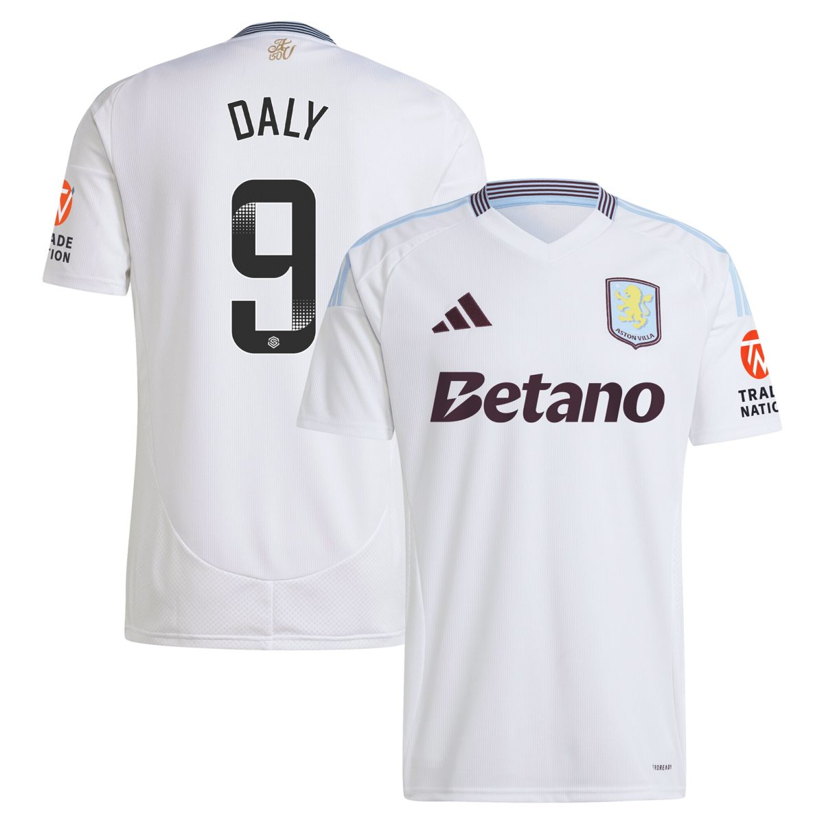 aston villa wsl adidas away shirt 2024-25 with daly 9 printing Collection | Aston Villa Jerseys for True Fans