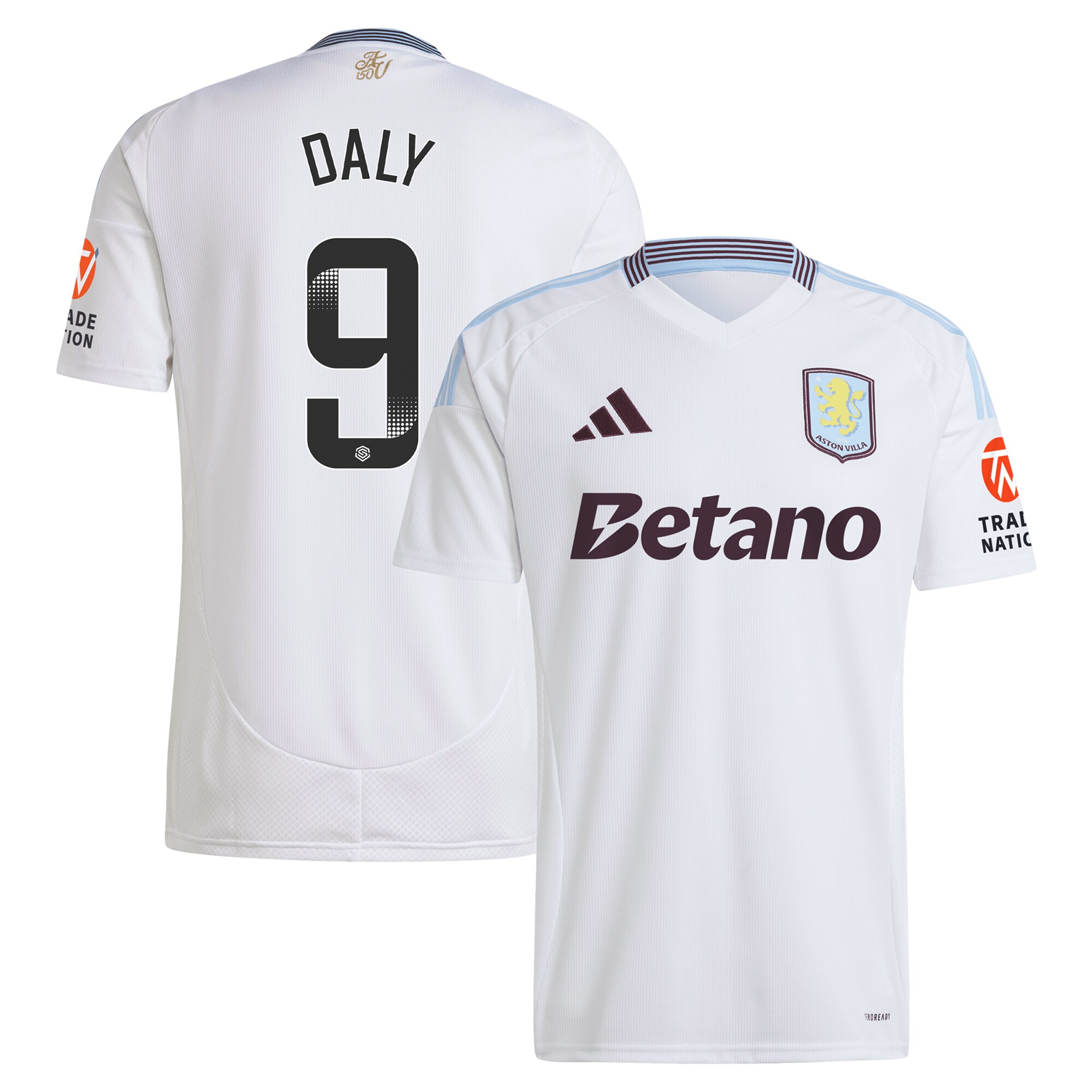 aston villa wsl adidas away shirt 2024-25 with daly 9 printing Collection | Aston Villa Jerseys for True Fans