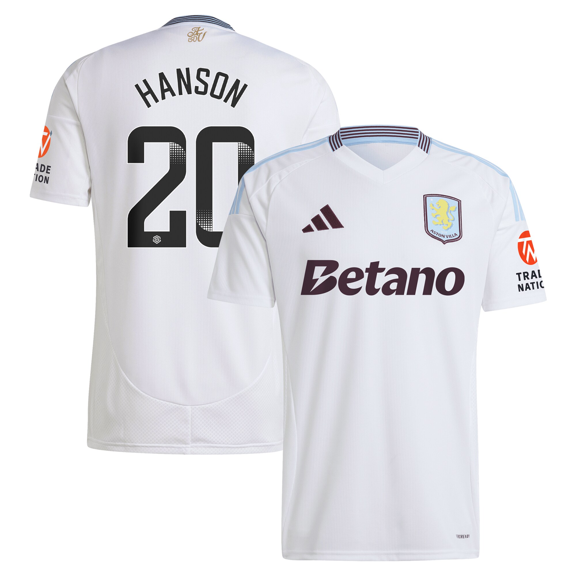 aston villa wsl adidas away shirt 2024-25 with hanson 20 printing Collection | Aston Villa Jerseys for True Fans
