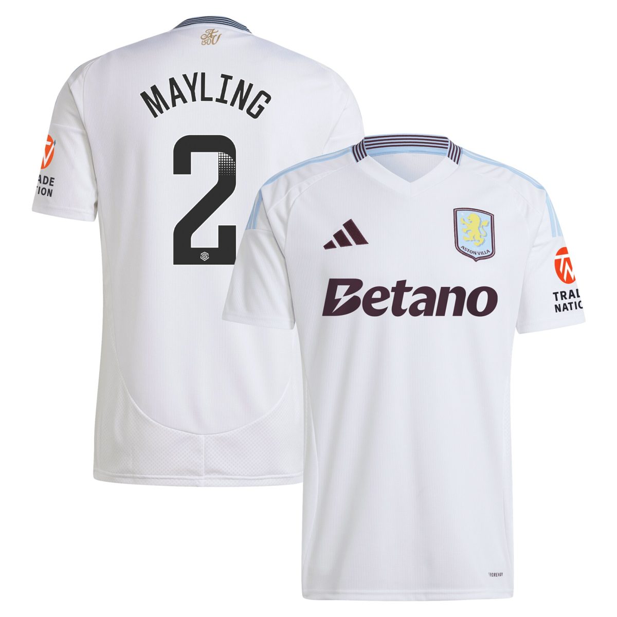 aston villa wsl adidas away shirt 2024-25 with mayling 2 printing Collection | Aston Villa Jerseys for True Fans