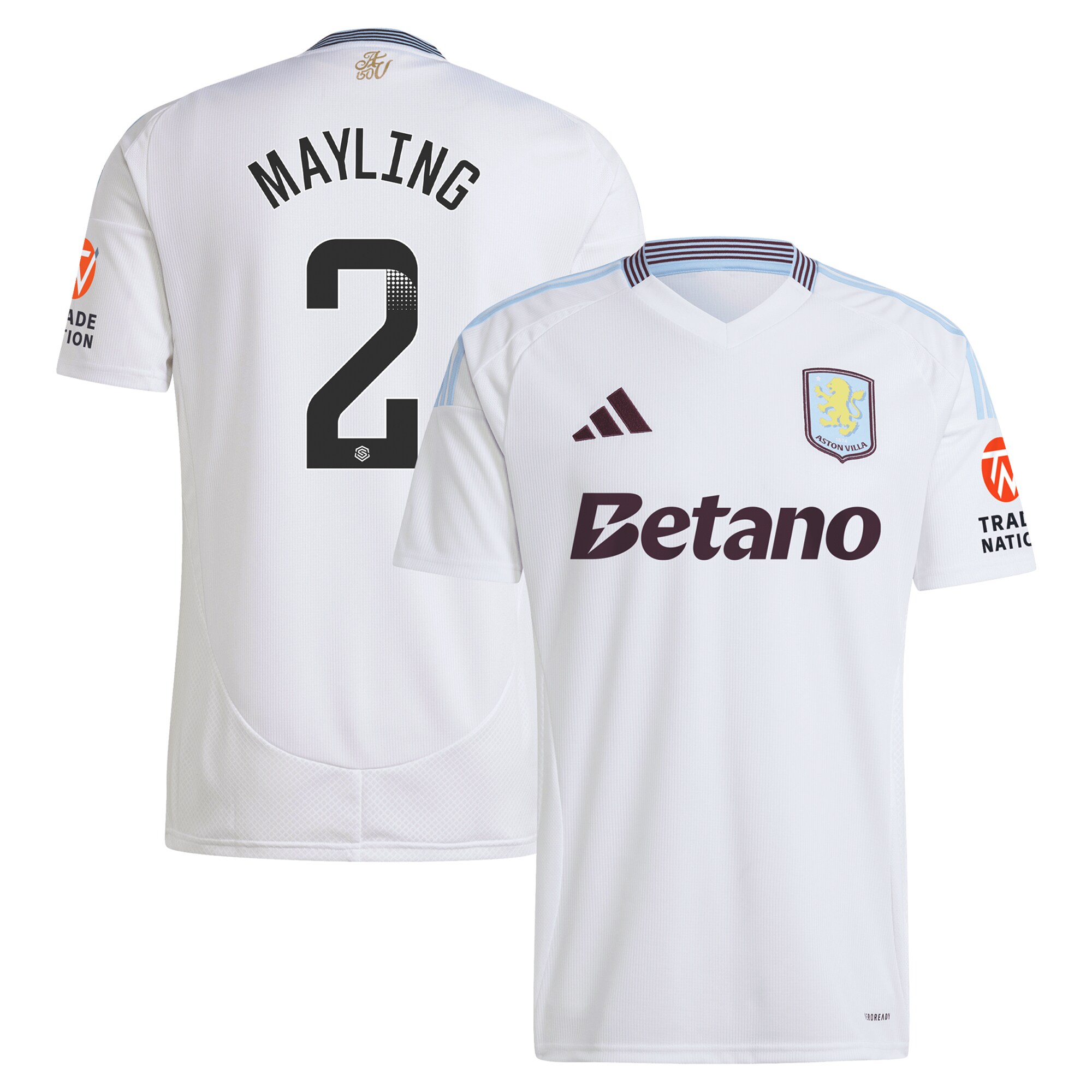 aston villa wsl adidas away shirt 2024-25 with mayling 2 printing Collection | Aston Villa Jerseys for True Fans
