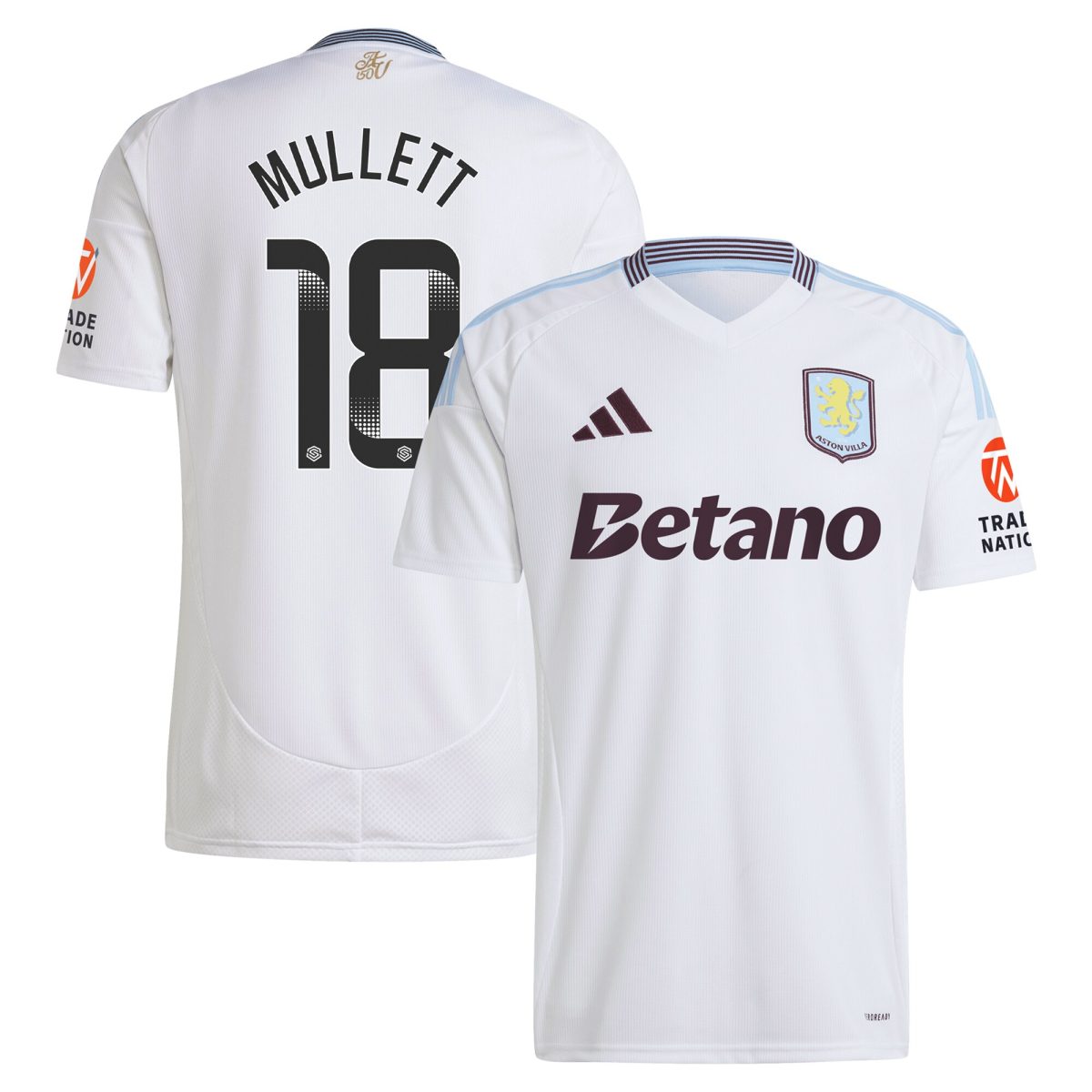 aston villa wsl adidas away shirt 2024-25 with mullett 18 printing Collection | Aston Villa Jerseys for True Fans