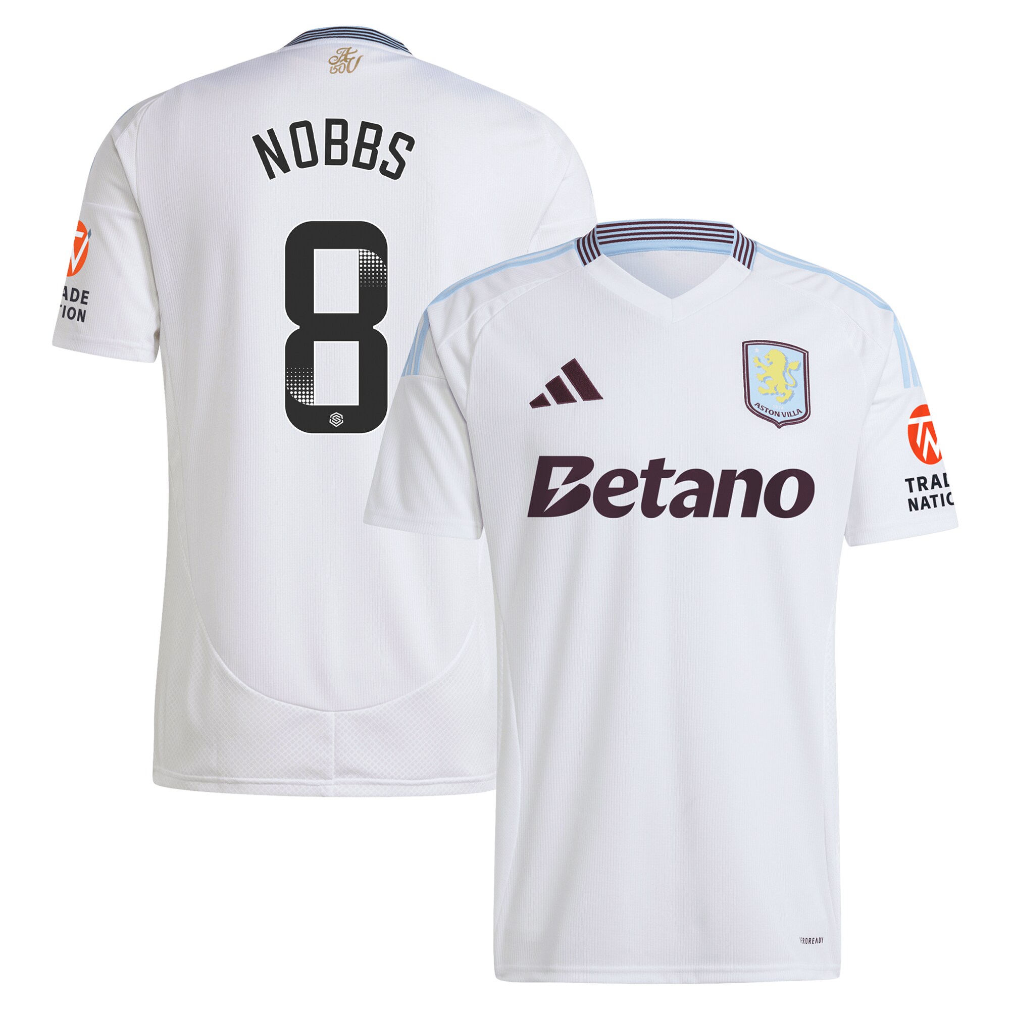 aston villa wsl adidas away shirt 2024-25 with nobbs 8 printing Collection | Aston Villa Jerseys for True Fans