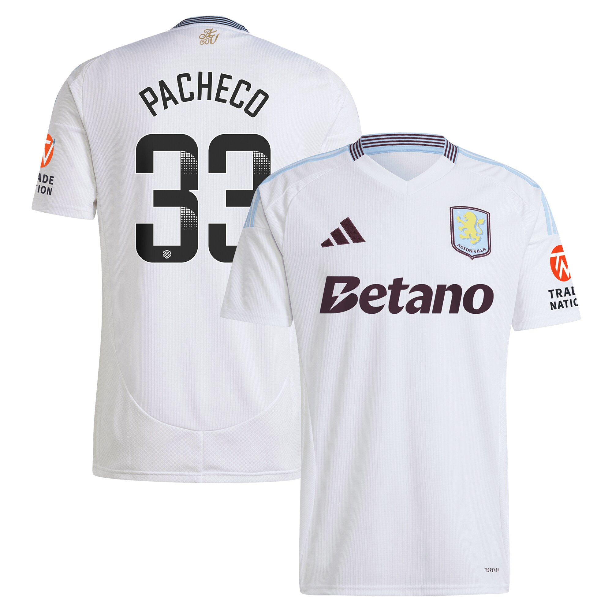 aston villa wsl adidas away shirt 2024-25 with pacheco 33 printing Collection | Aston Villa Jerseys for True Fans