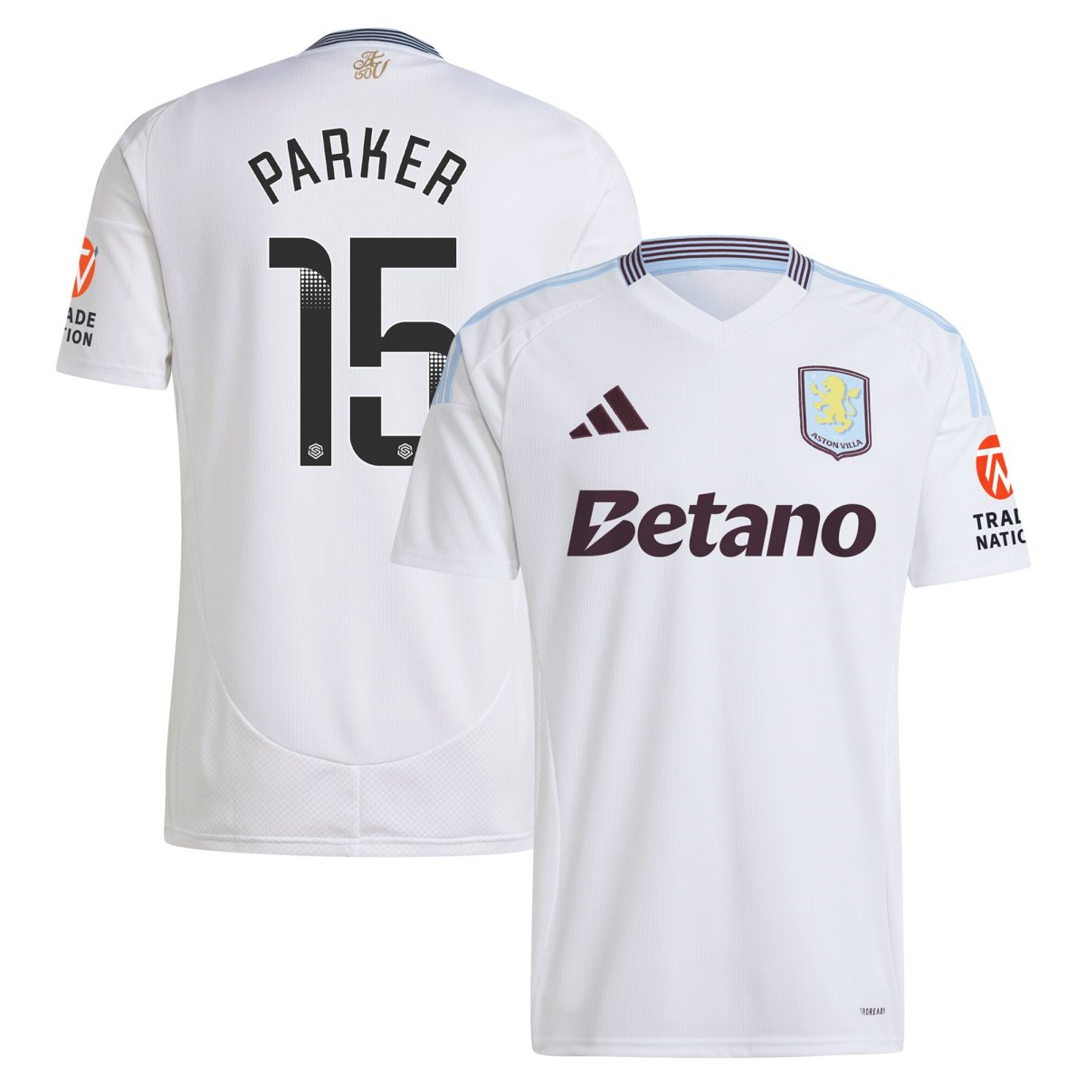 aston villa wsl adidas away shirt 2024-25 with parker 15 printing Collection | Aston Villa Jerseys for True Fans