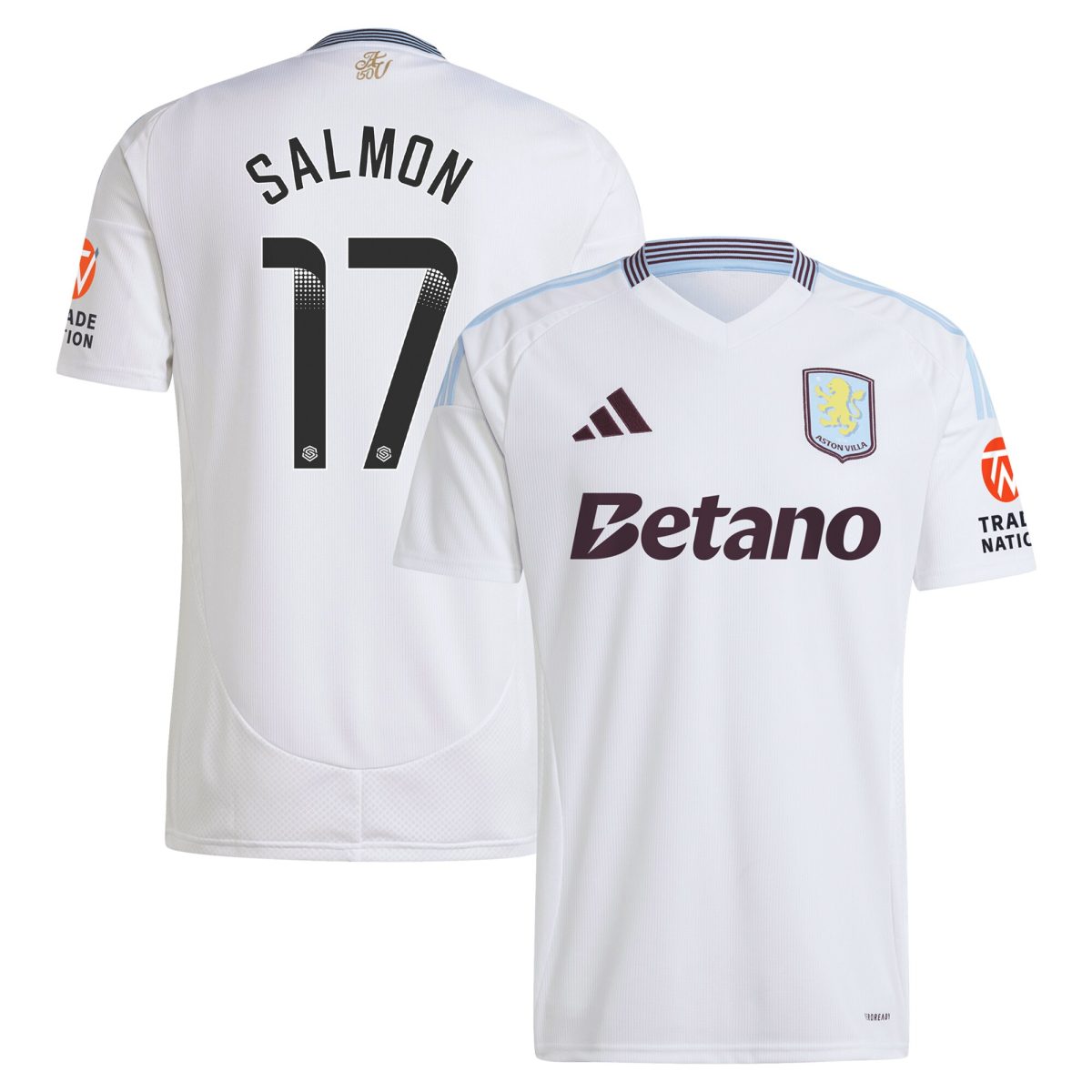 aston villa wsl adidas away shirt 2024-25 with salmon 17 printing Collection | Aston Villa Jerseys for True Fans