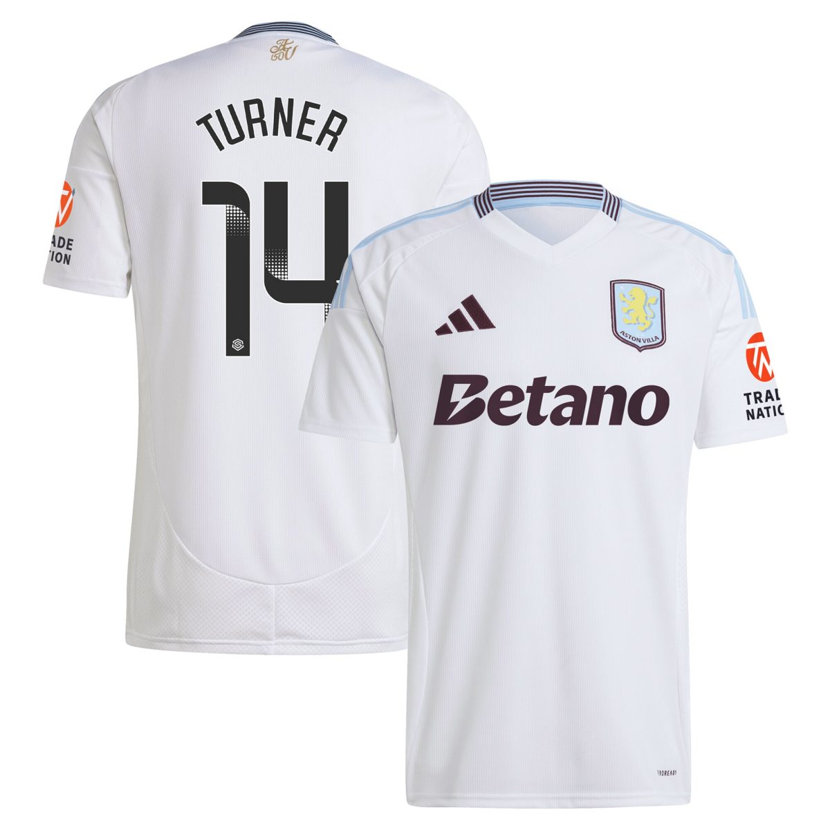 aston villa wsl adidas away shirt 2024-25 with turner 14 printing Collection | Aston Villa Jerseys for True Fans