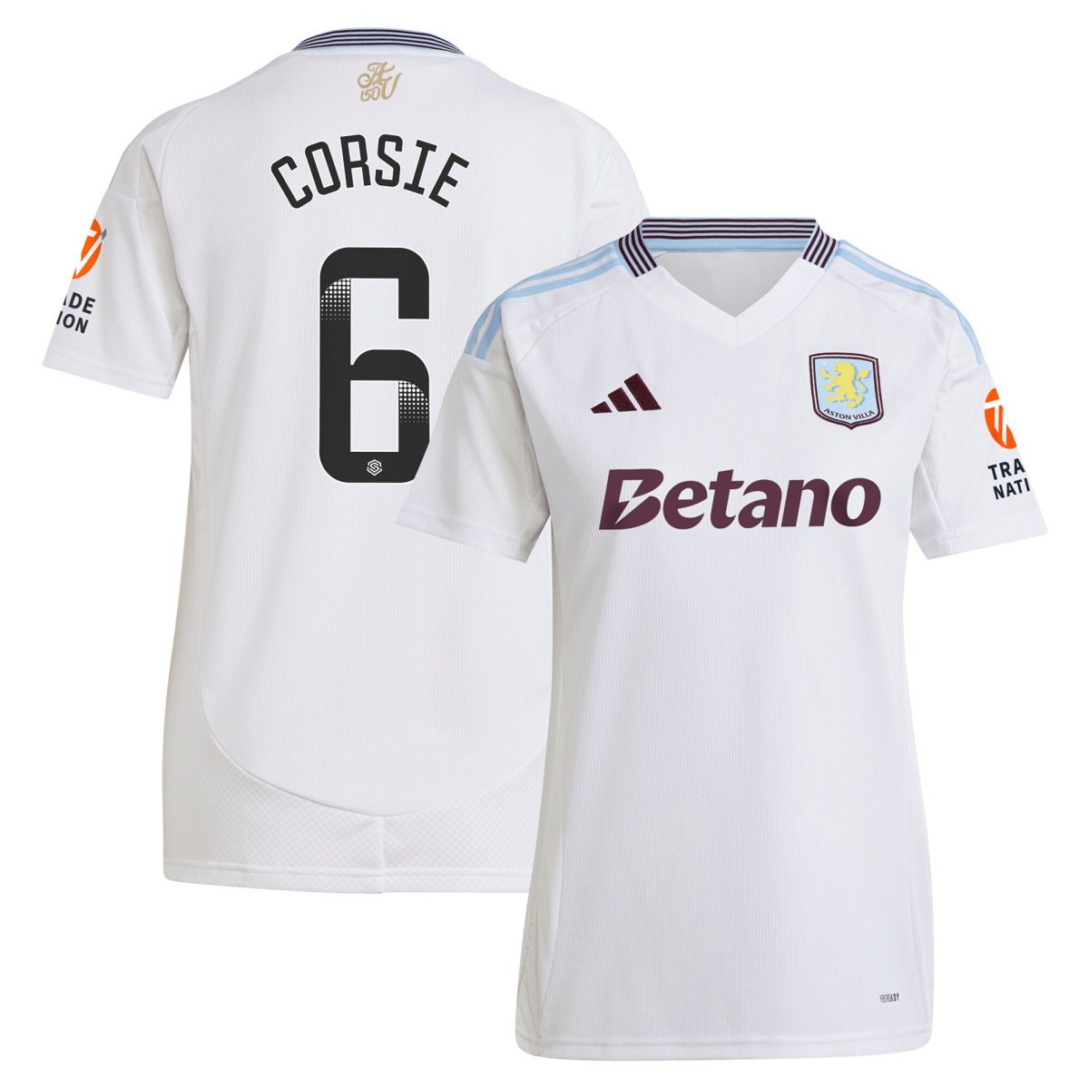 aston villa wsl adidas away shirt 2024-25 – womens with corsie 6 printing Collection | Aston Villa Jerseys for True Fans