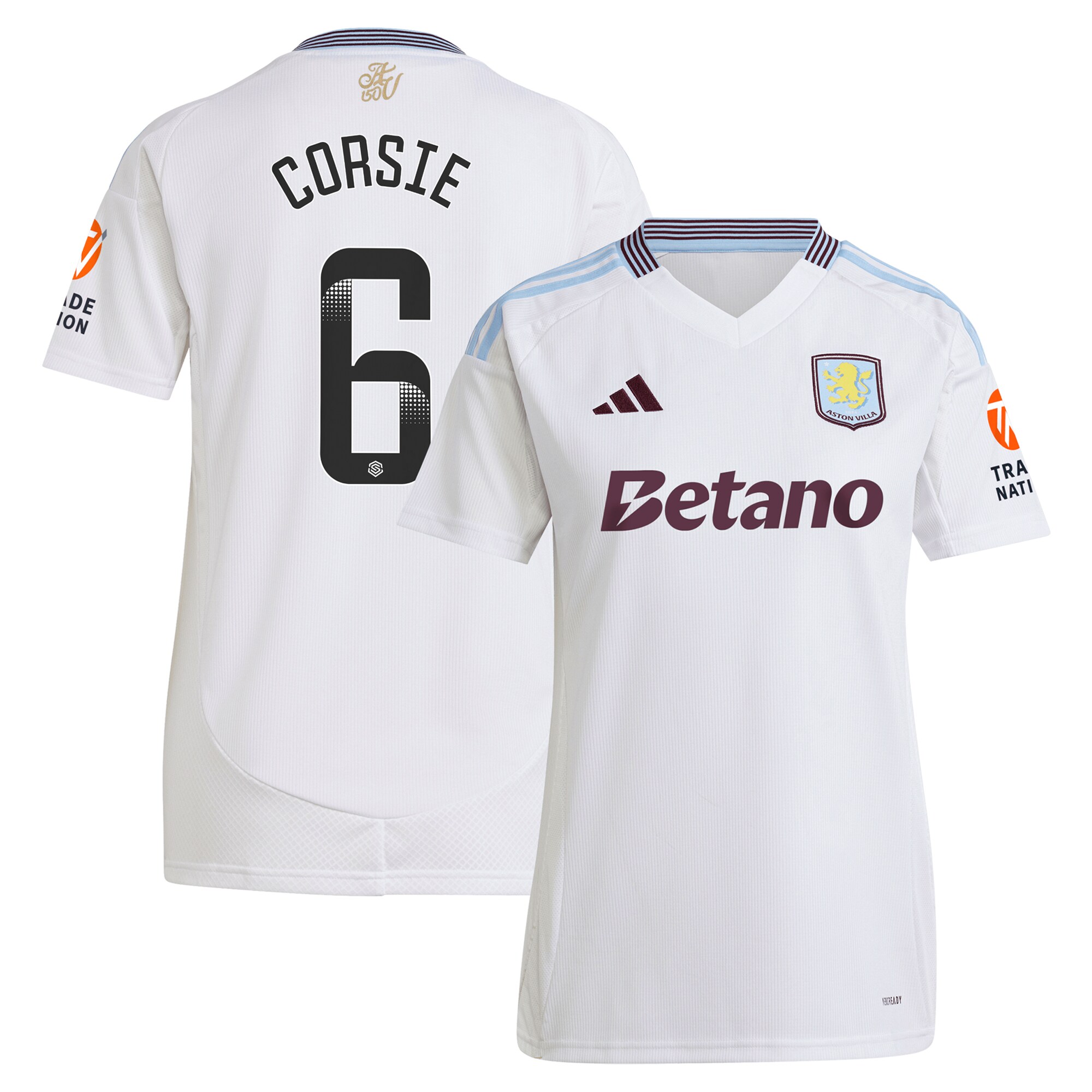 aston villa wsl adidas away shirt 2024-25 – womens with corsie 6 printing Collection | Aston Villa Jerseys for True Fans