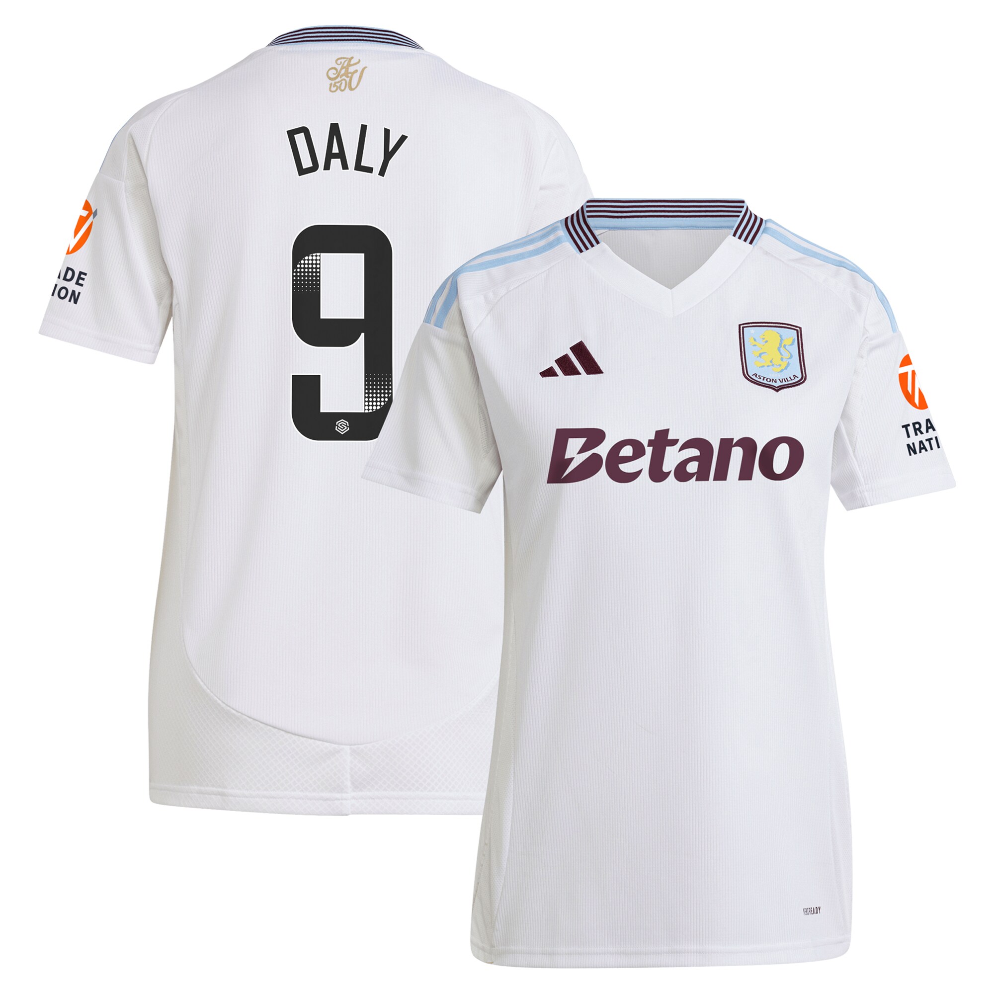aston villa wsl adidas away shirt 2024-25 – womens with daly 9 printing Collection | Aston Villa Jerseys for True Fans