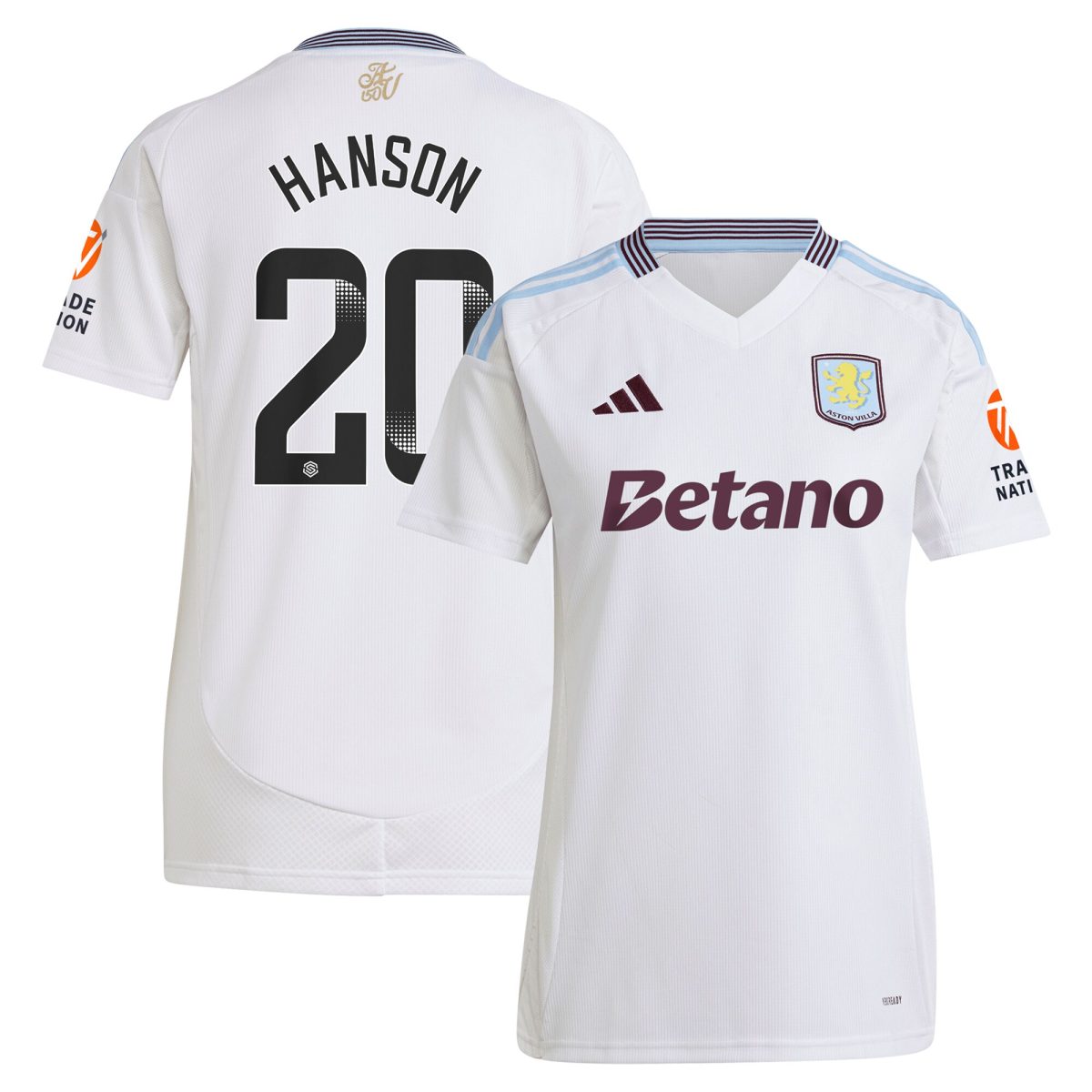 aston villa wsl adidas away shirt 2024-25 – womens with hanson 20 printing Collection | Aston Villa Jerseys for True Fans