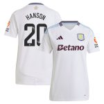 aston villa wsl adidas away shirt 2024-25 – womens with hanson 20 printing Collection | Aston Villa Jerseys for True Fans
