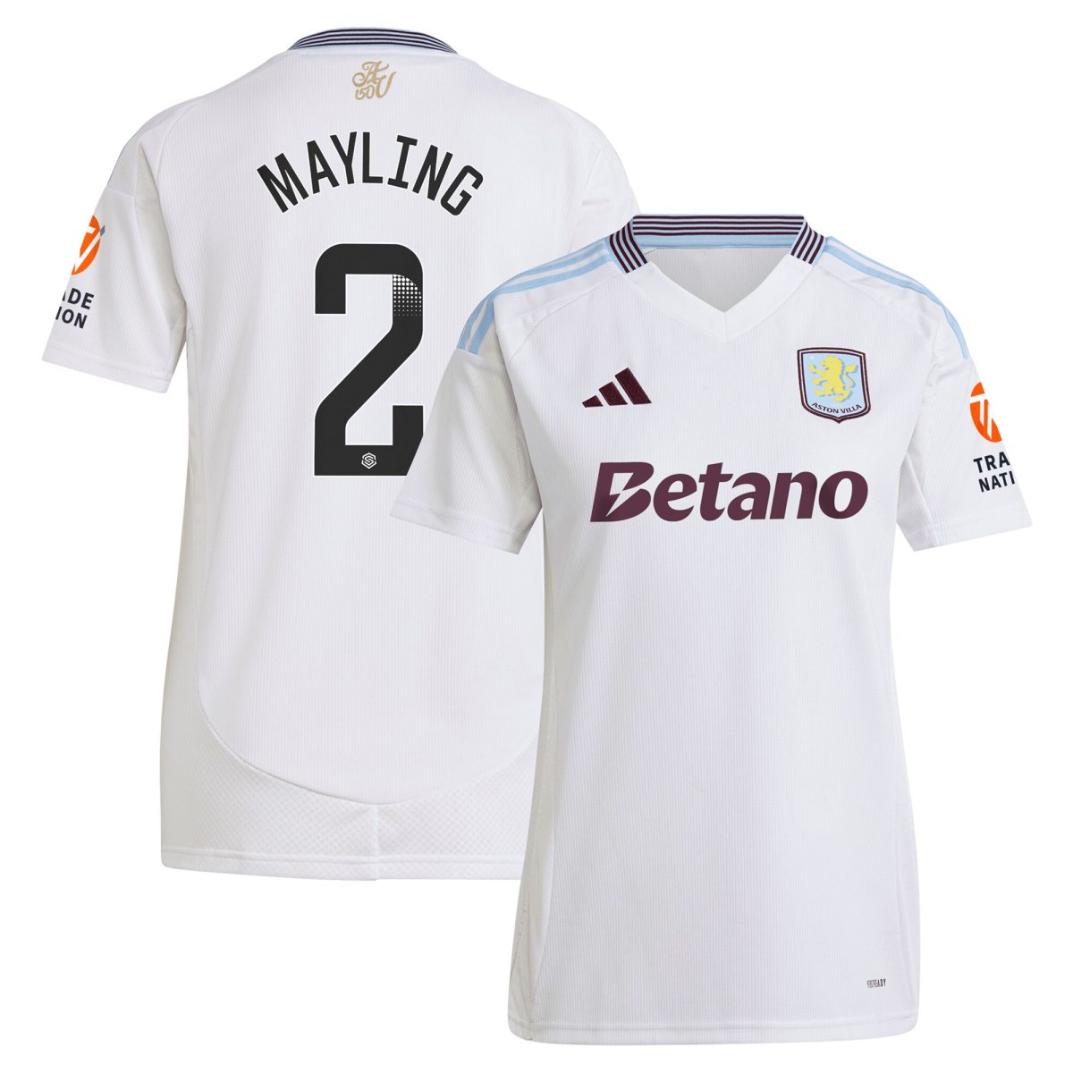 aston villa wsl adidas away shirt 2024-25 – womens with mayling 2 printing Collection | Aston Villa Jerseys for True Fans