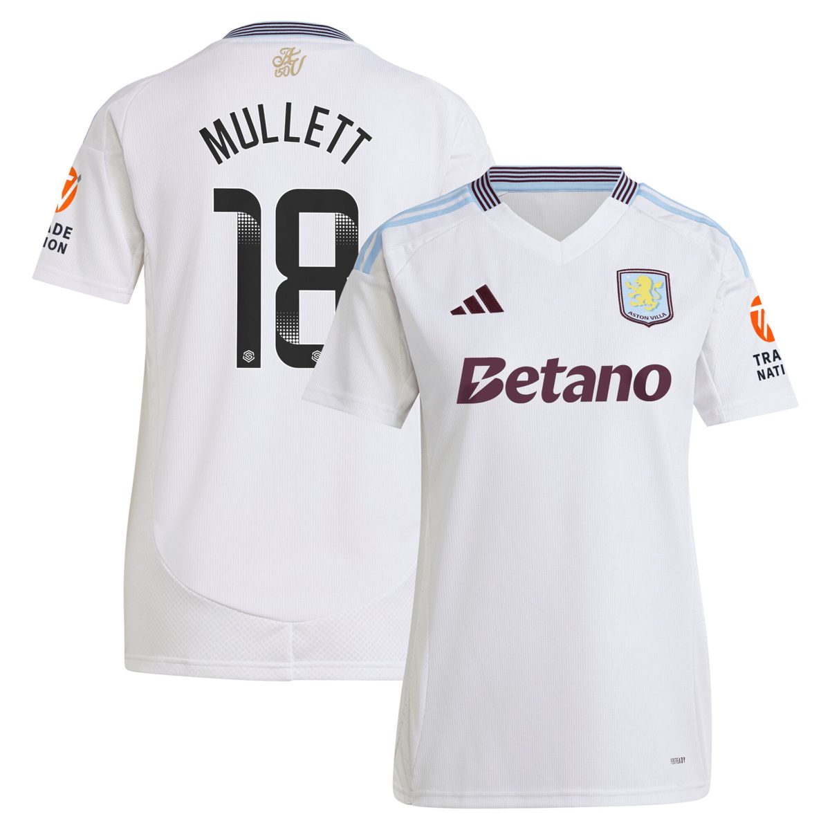 aston villa wsl adidas away shirt 2024-25 – womens with mullett 18 printing Collection | Aston Villa Jerseys for True Fans