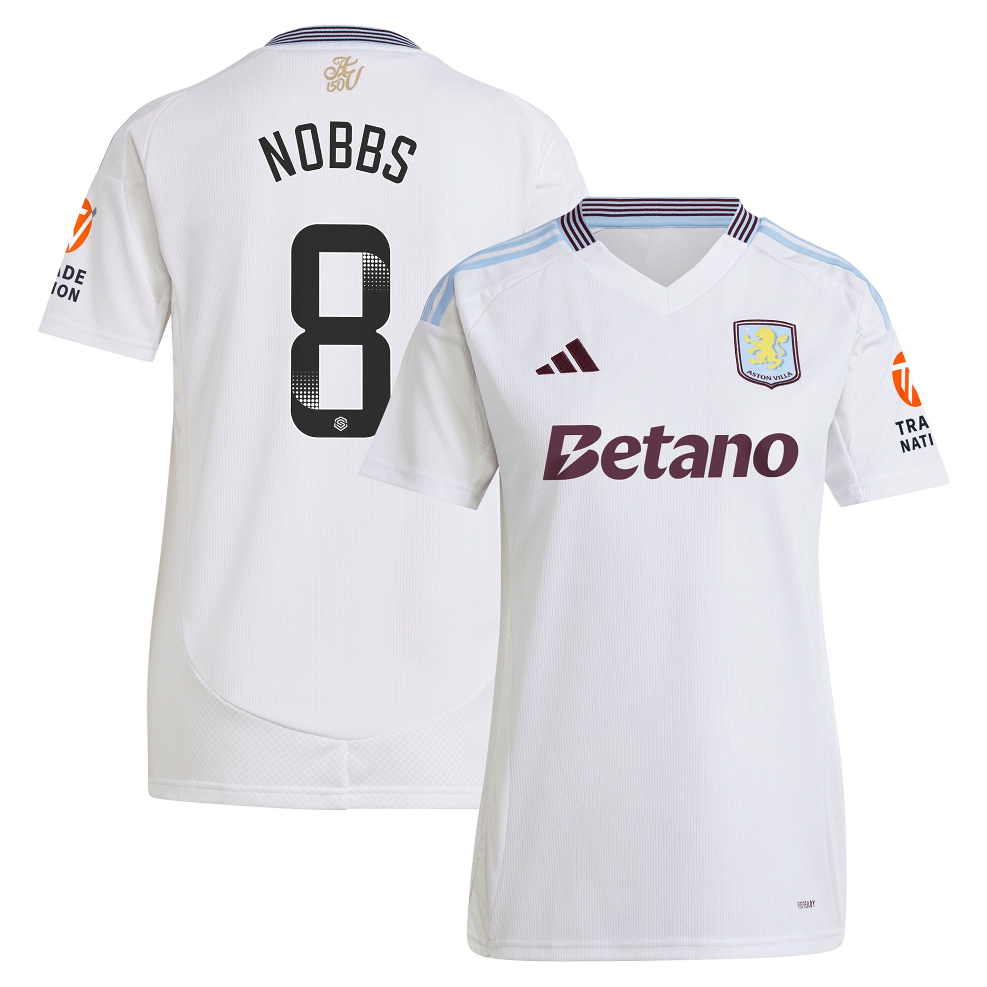 aston villa wsl adidas away shirt 2024-25 – womens with nobbs 8 printing Collection | Aston Villa Jerseys for True Fans