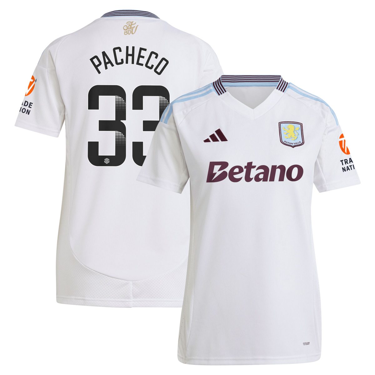 aston villa wsl adidas away shirt 2024-25 – womens with pacheco 33 printing Collection | Aston Villa Jerseys for True Fans