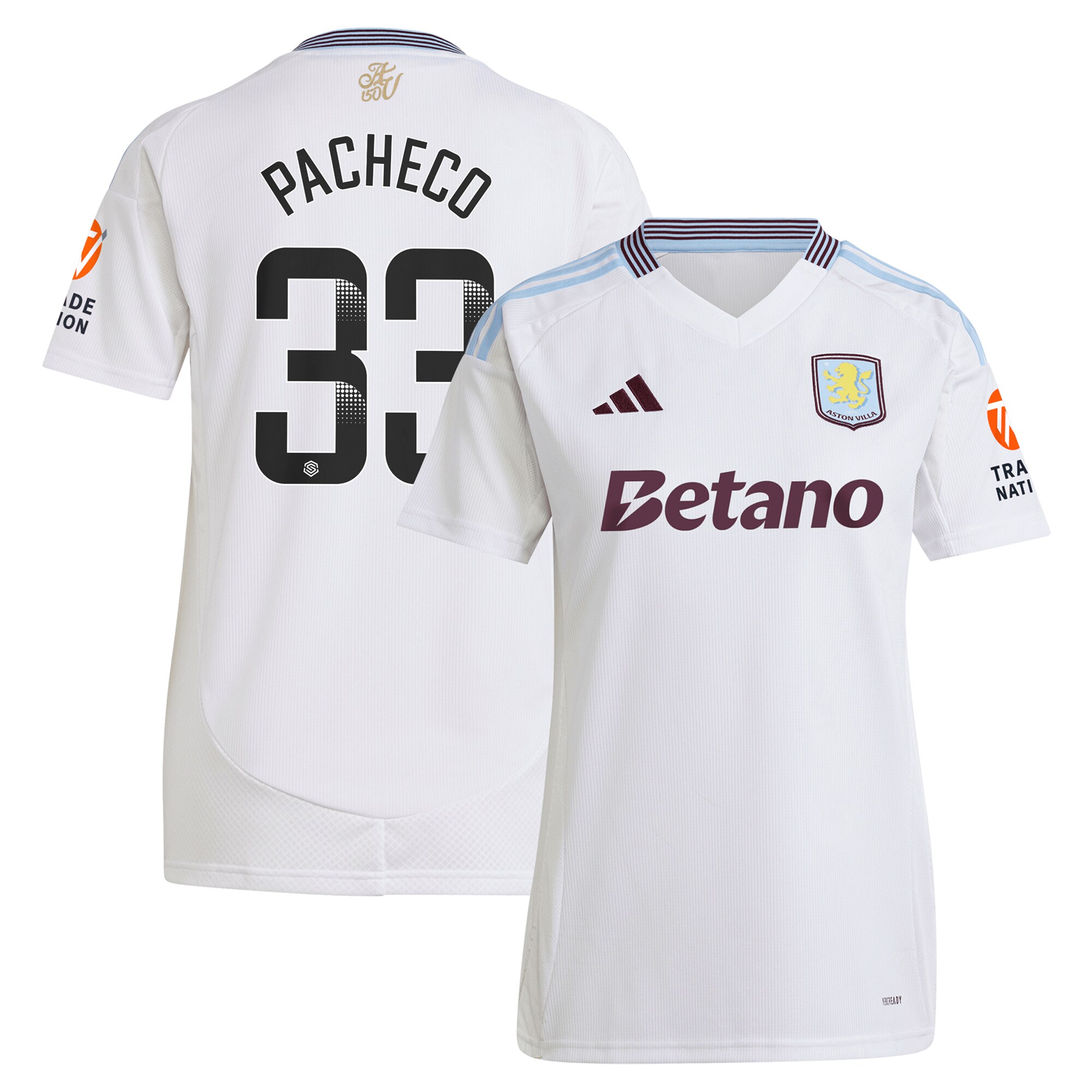 aston villa wsl adidas away shirt 2024-25 – womens with pacheco 33 printing Collection | Aston Villa Jerseys for True Fans