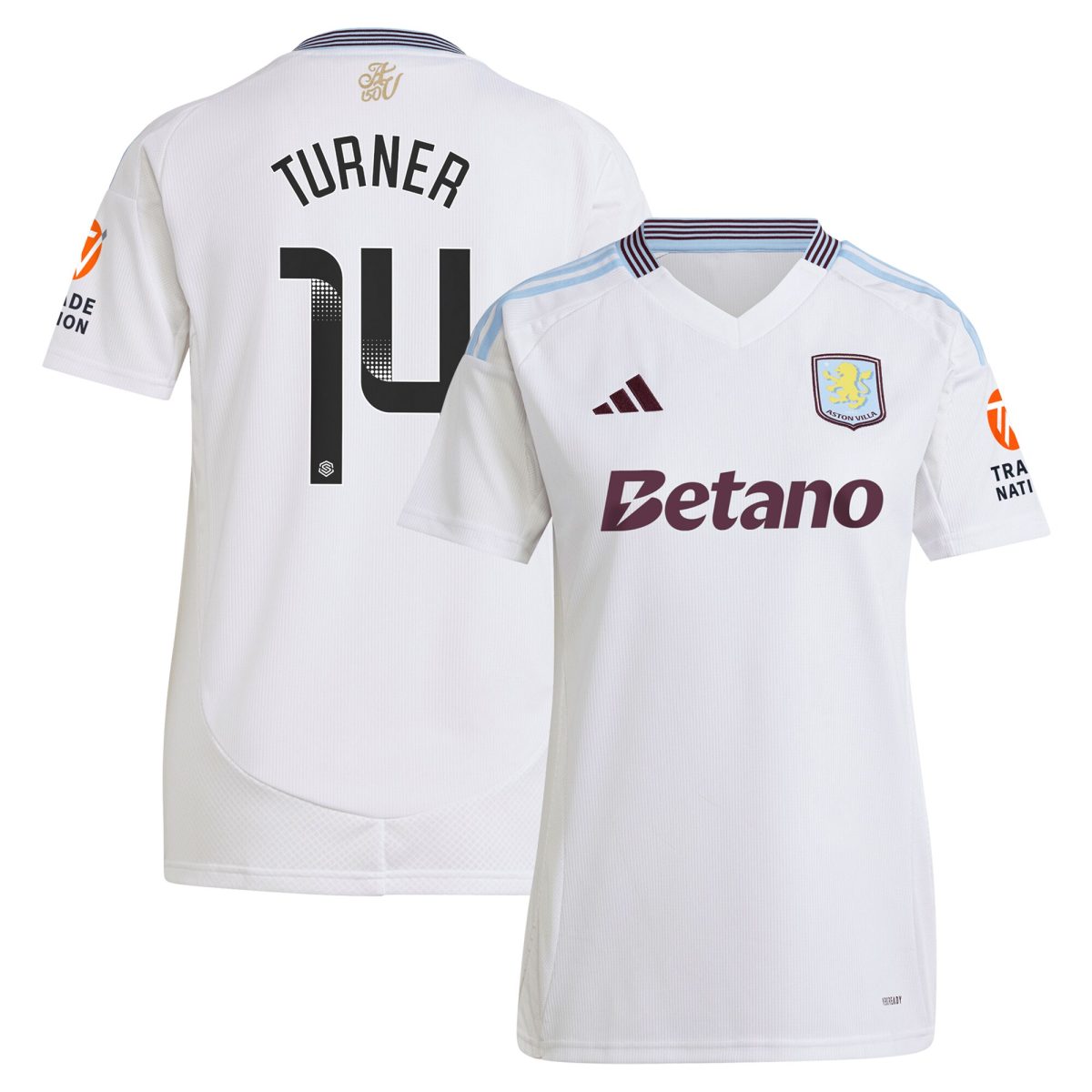 aston villa wsl adidas away shirt 2024-25 – womens with turner 14 printing Collection | Aston Villa Jerseys for True Fans