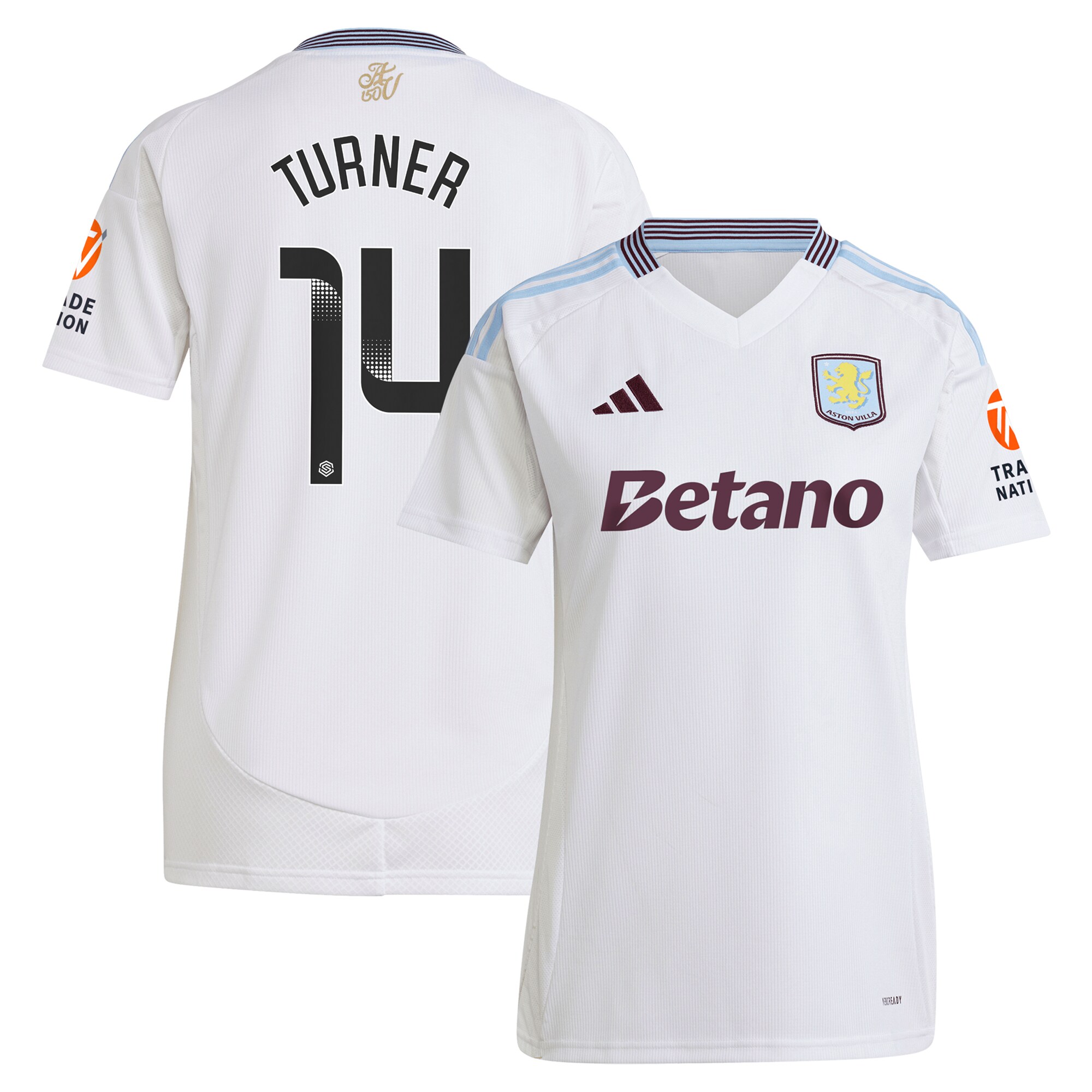 aston villa wsl adidas away shirt 2024-25 – womens with turner 14 printing Collection | Aston Villa Jerseys for True Fans