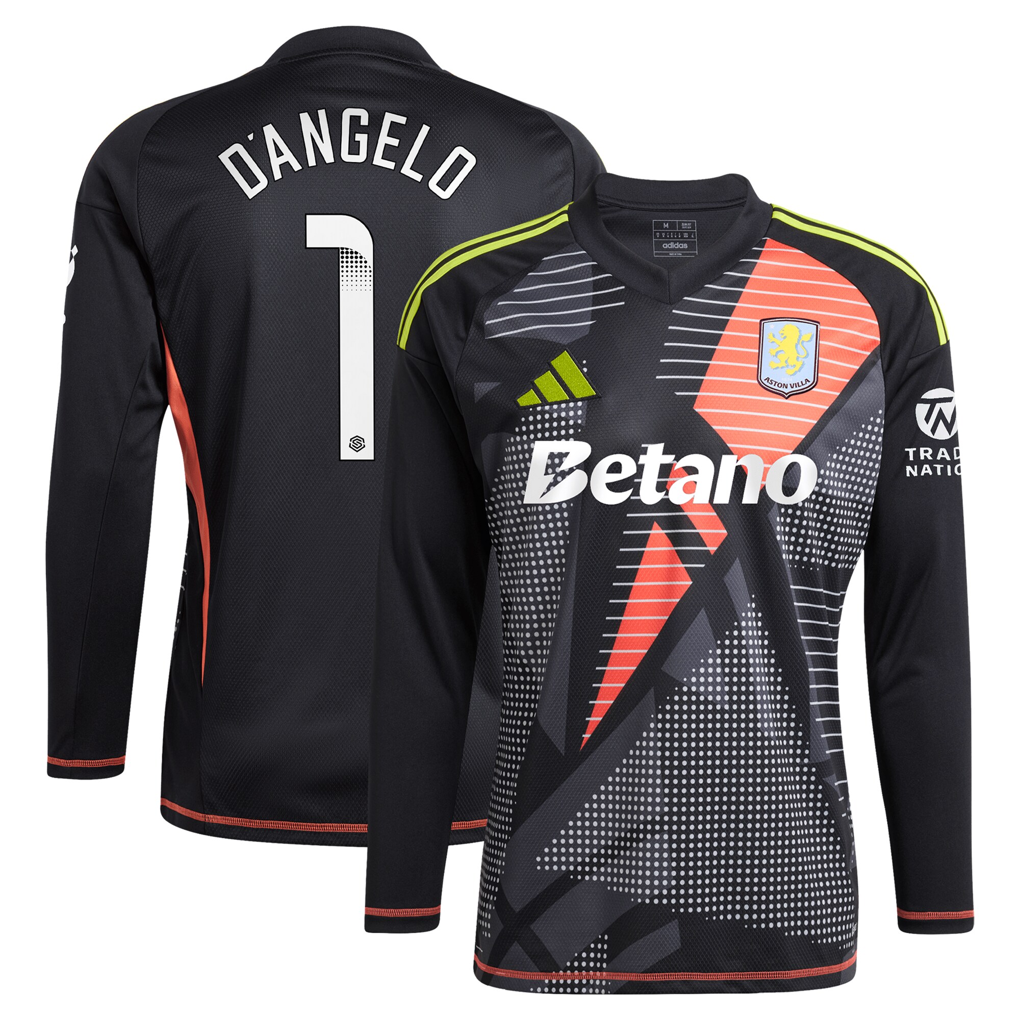 aston villa wsl adidas goalkeeper shirt 2024-25 – long sleeve with dangelo 1 printing 202712202 Collection | Aston Villa Jerseys for True Fans